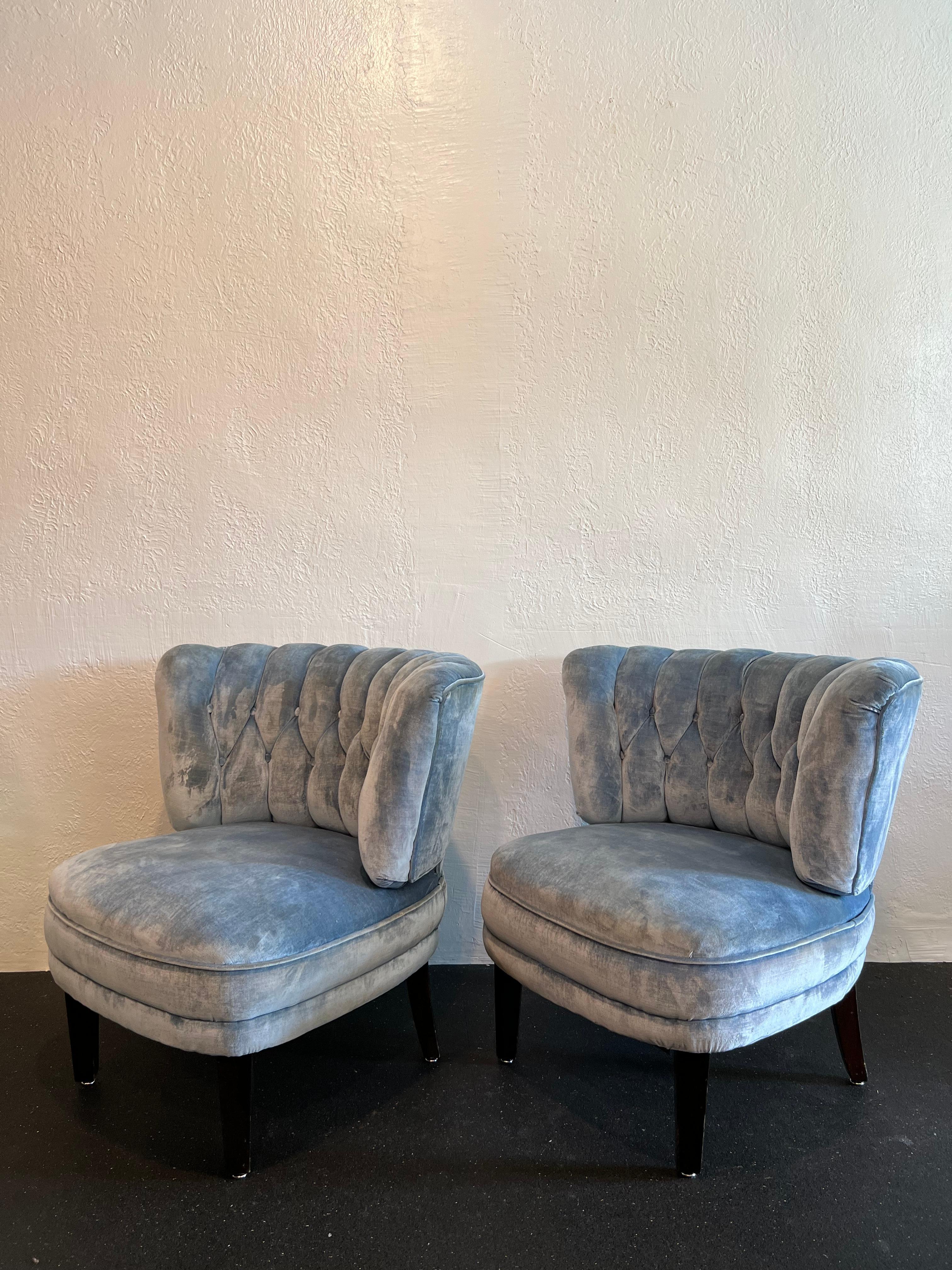 Otto Schulz Tufted Easy Chairs - ein Paar (Moderne der Mitte des Jahrhunderts) im Angebot