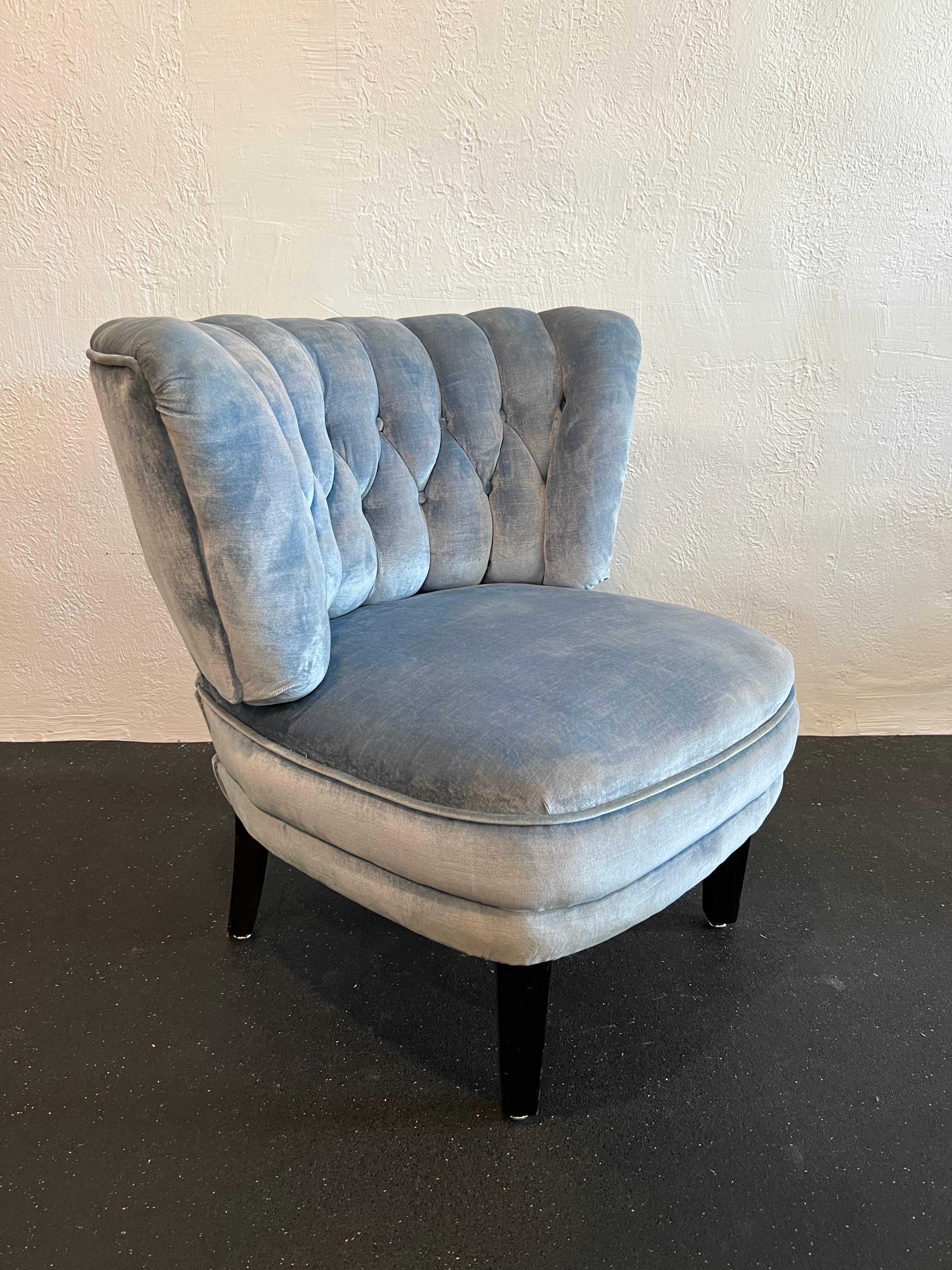 Mid-20th Century Otto Schulz Tufted Easy Chairs- a Pair For Sale