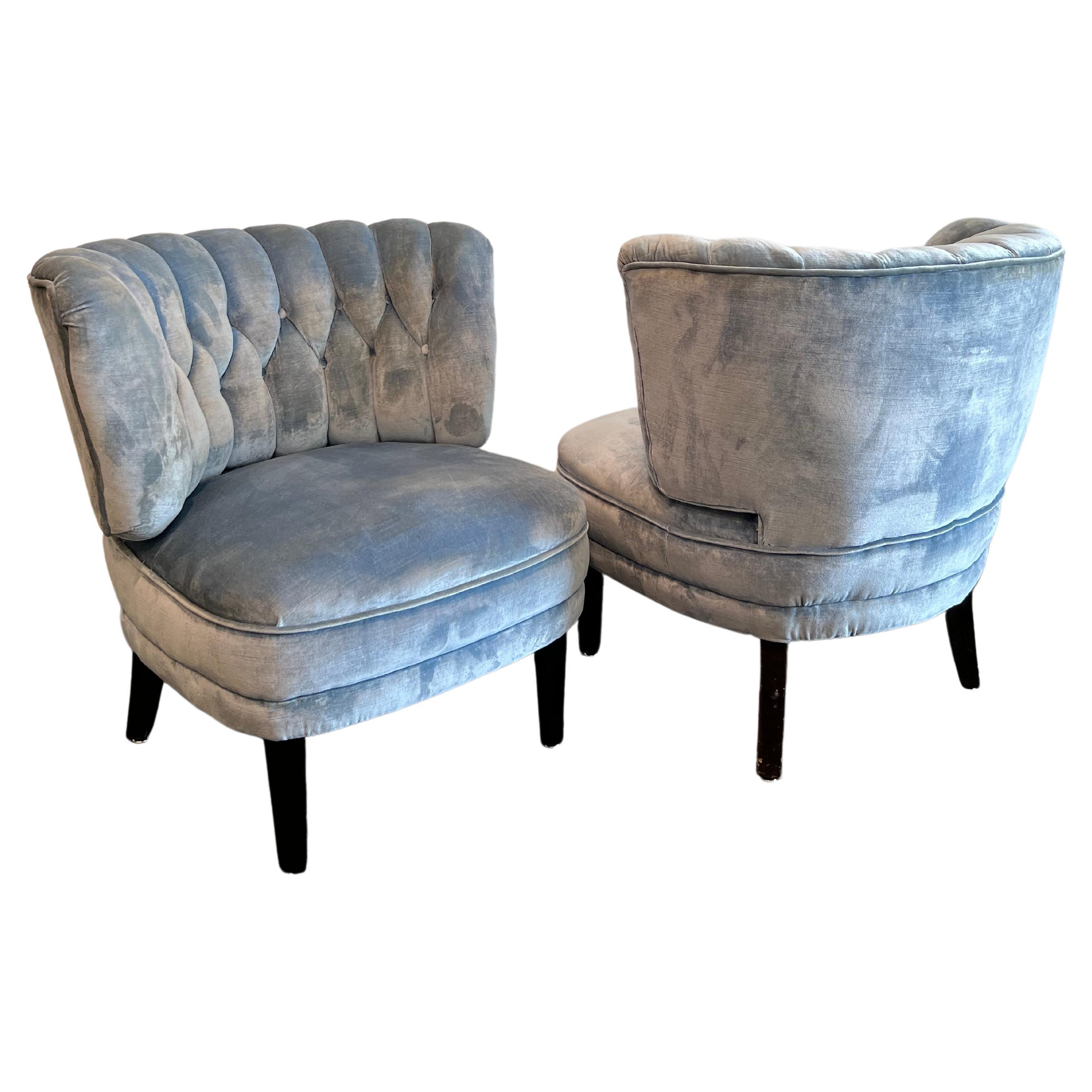 Otto Schulz Tufted Easy Chairs- a Pair For Sale