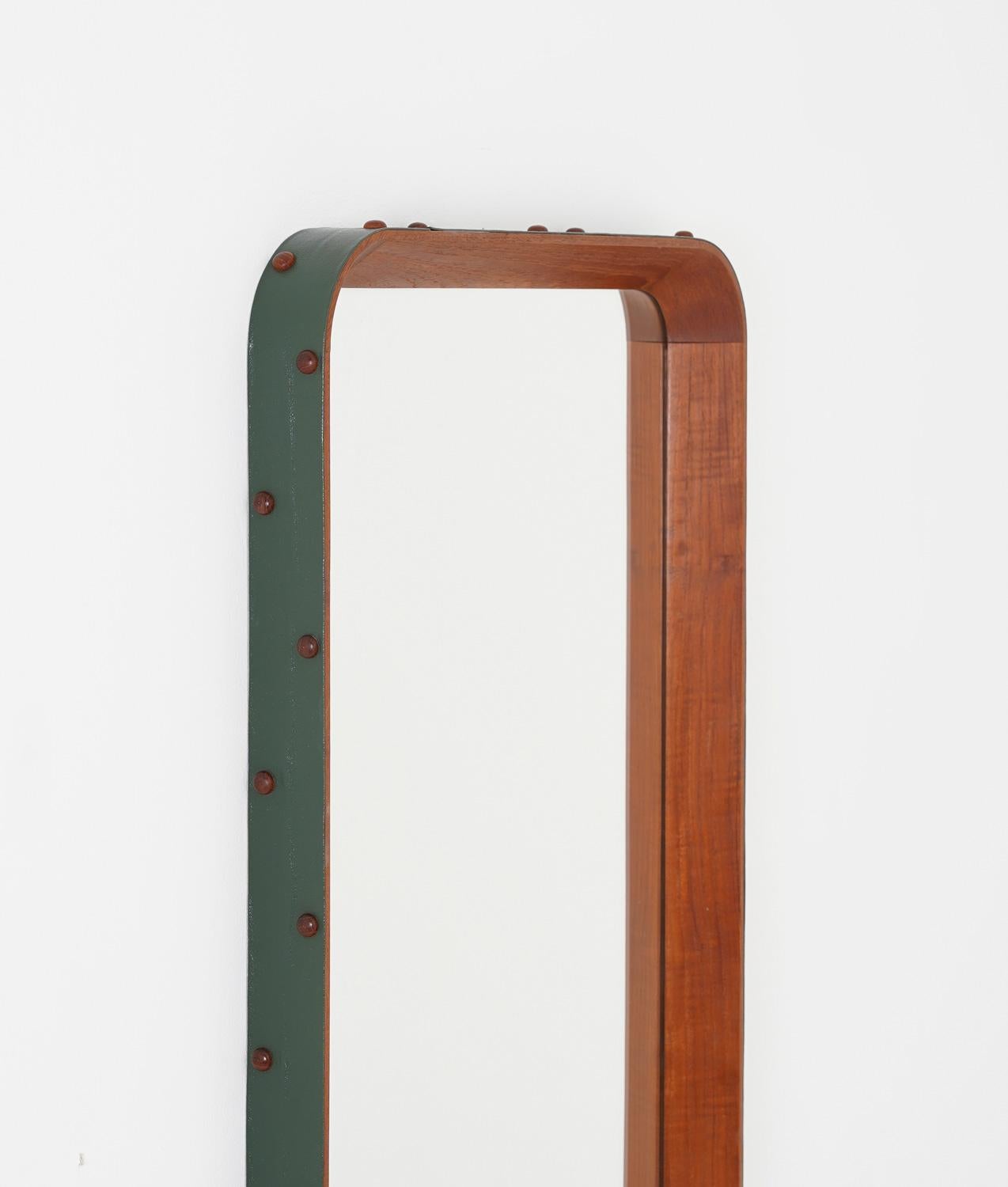 Otto Schulz Attributed Swedish Modern Mirror in Teak In Good Condition For Sale In Karlstad, SE