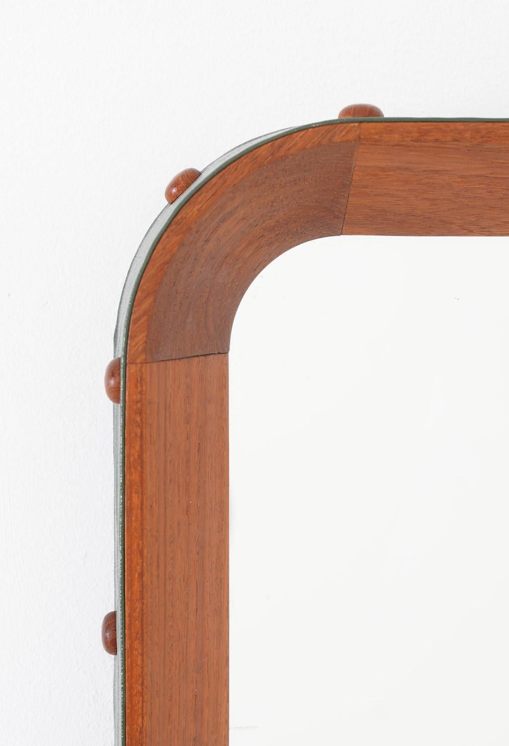 Otto Schulz Attributed Swedish Modern Mirror in Teak For Sale 1