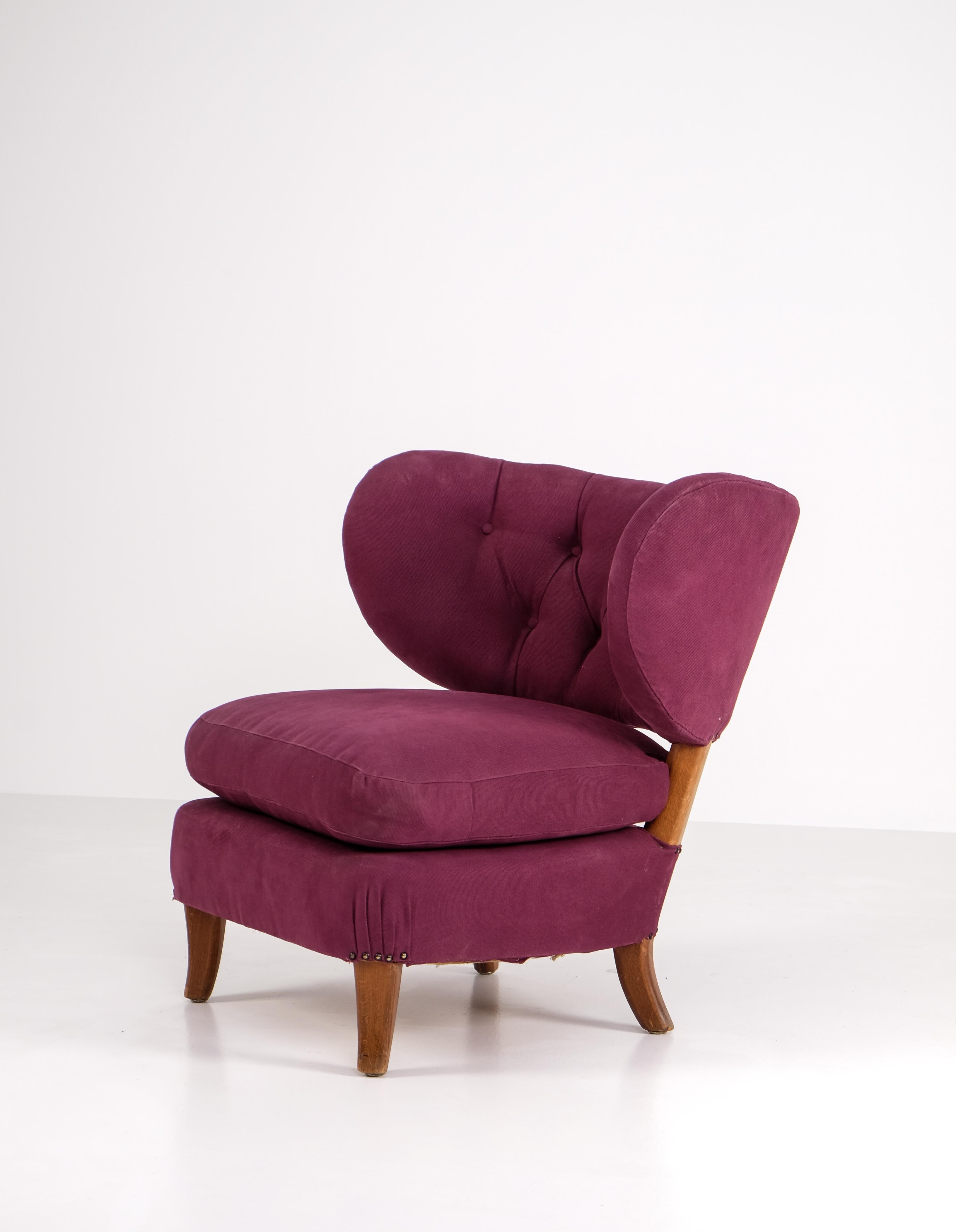 Mid-20th Century Otto Schulz Chair, Sweden, 1940s For Sale