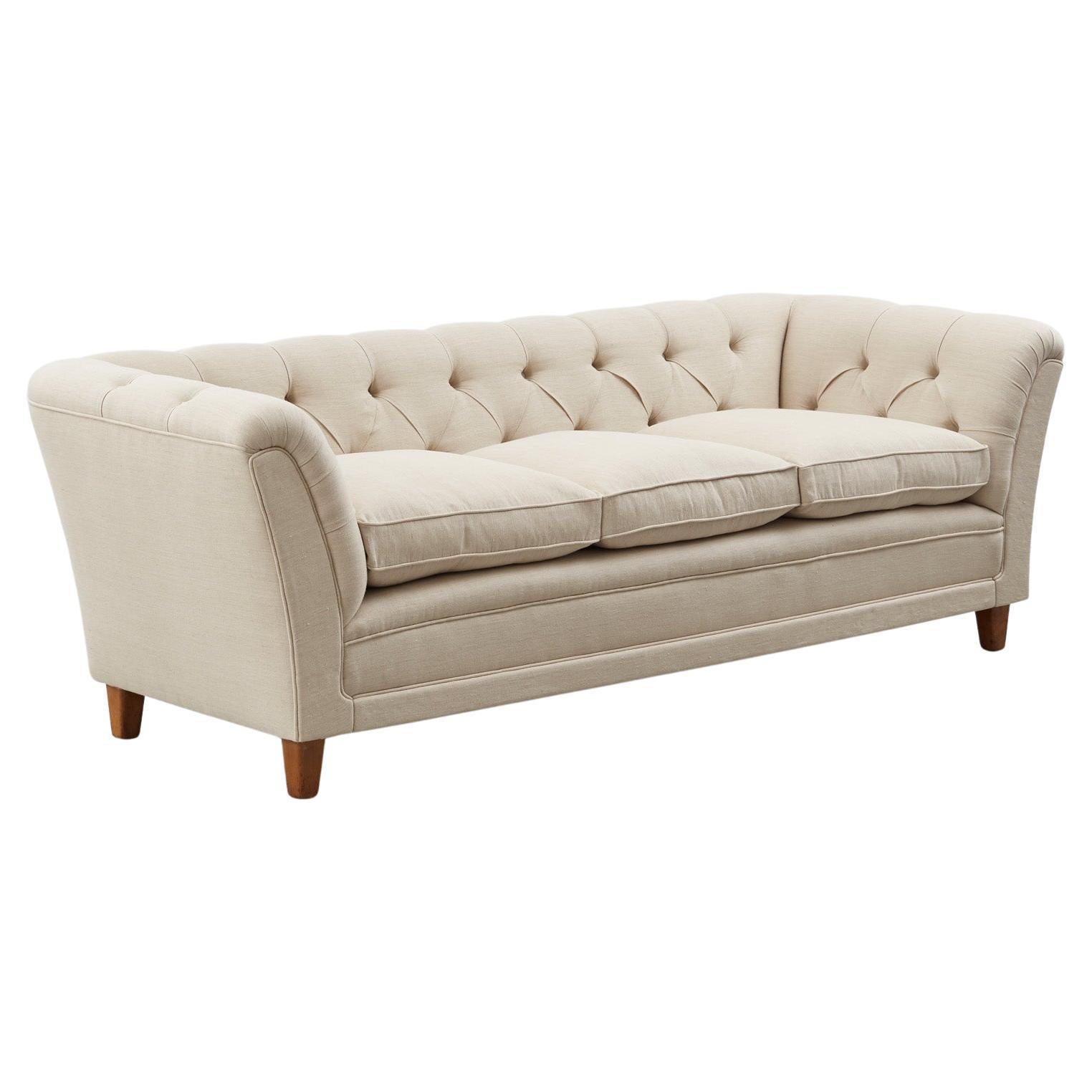 Otto Schulz Chesterfield sofa for Jio Möbler - Sweden, 1950s For Sale