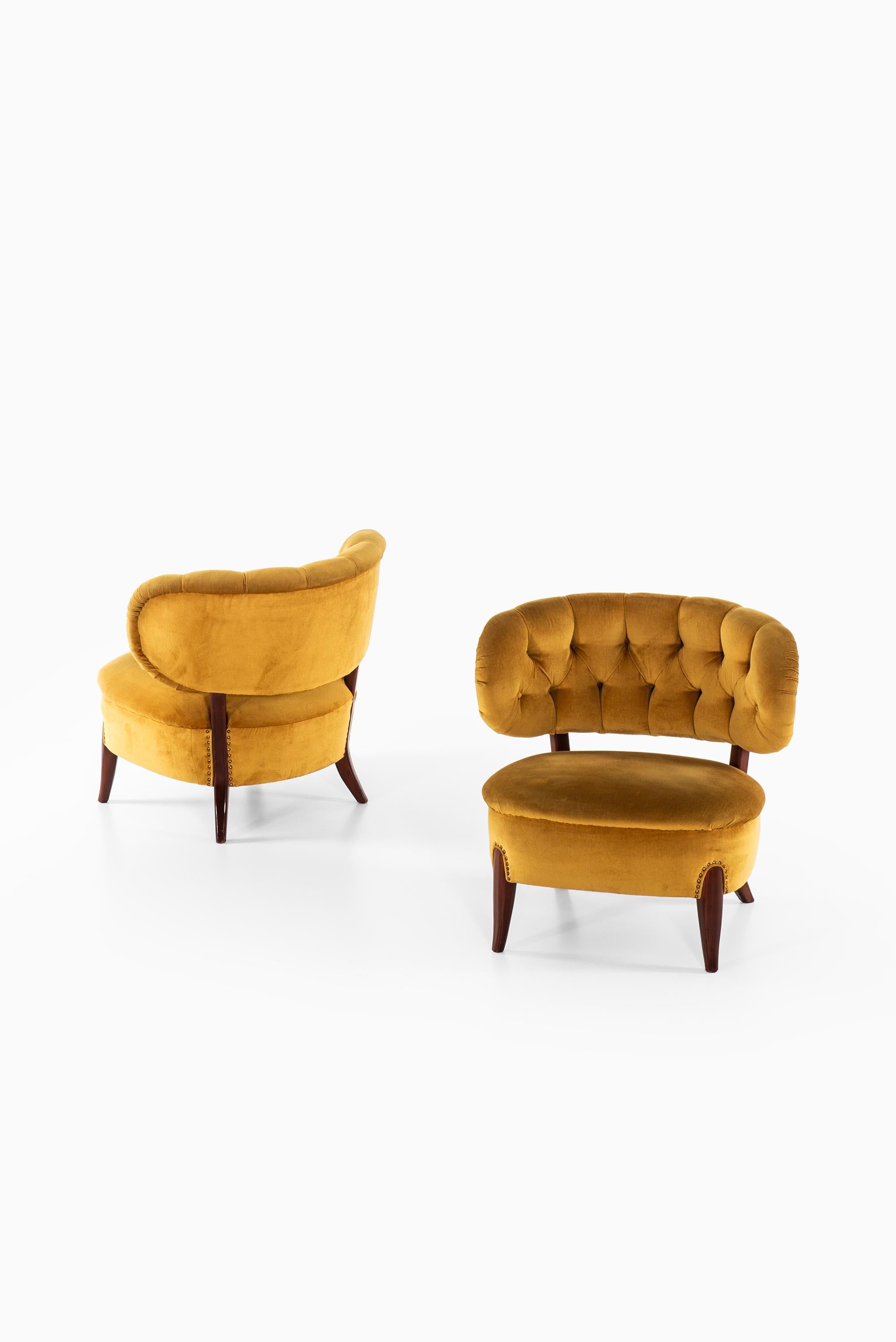 Seltenes Paar Sessel Modell Schulz entworfen von Otto Schulz. Produziert von Boet in Schweden.