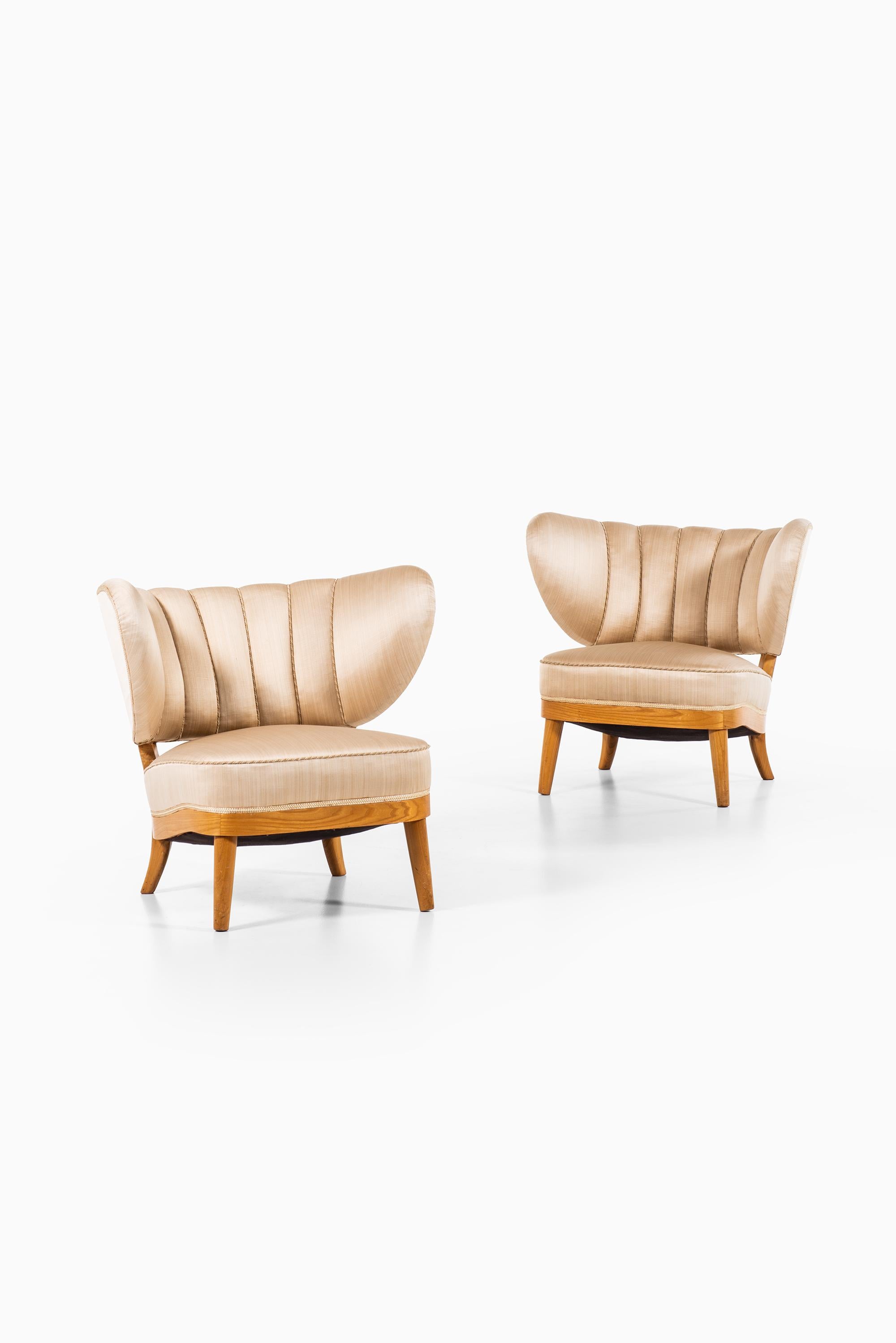 Otto Schulz Easy Chairs Produziert von Boet in Schweden (Seide)