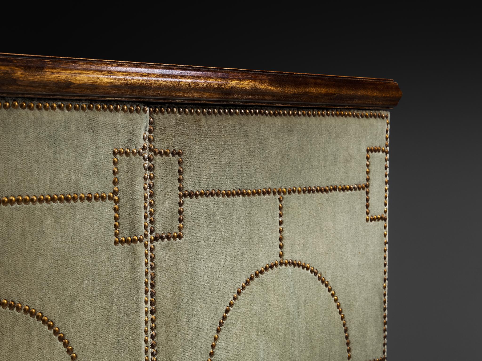 Otto Schulz per Boet Armadio raro in velluto di Sage, betulla e chiodi d'ottone in vendita 4