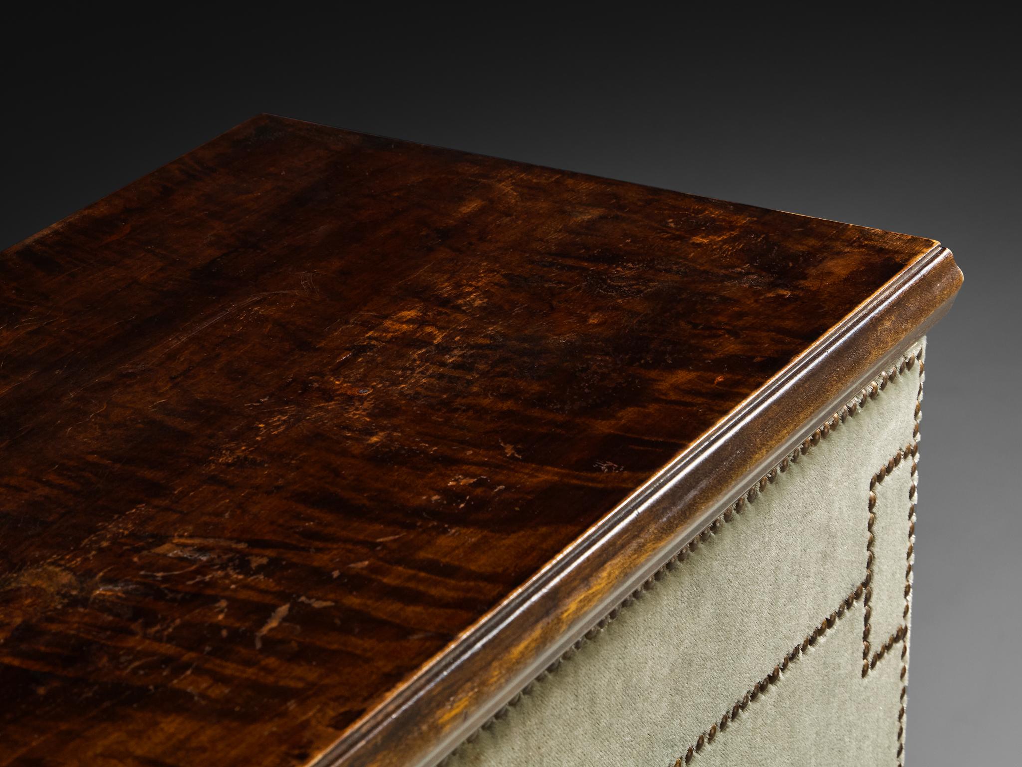 Otto Schulz per Boet Armadio raro in velluto di Sage, betulla e chiodi d'ottone in vendita 5