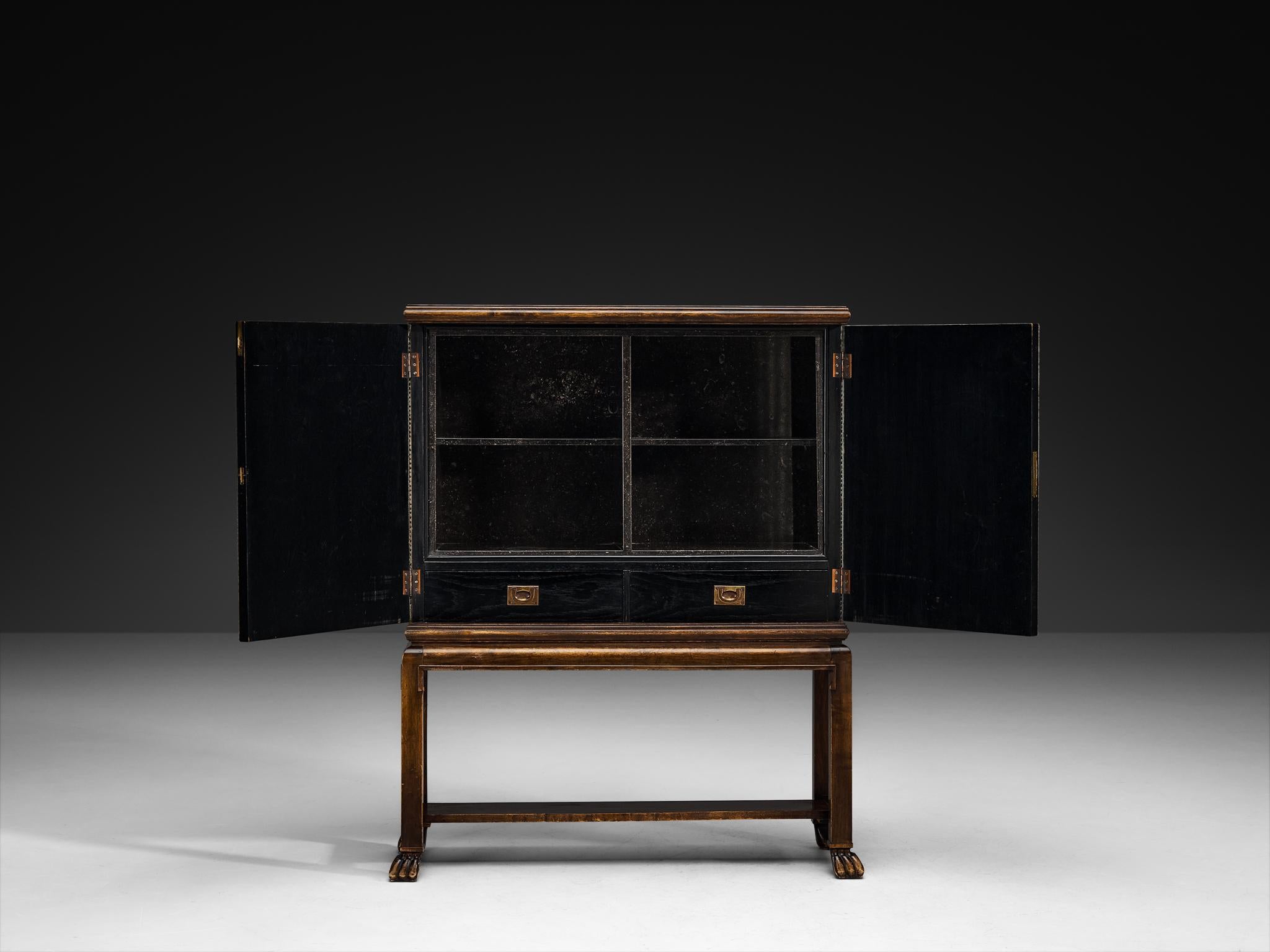 Otto Schulz per Boet Armadio raro in velluto di Sage, betulla e chiodi d'ottone in vendita 6