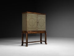 Armario Raro Otto Schulz para Boet en terciopelo salvia, abedul y clavos de latón