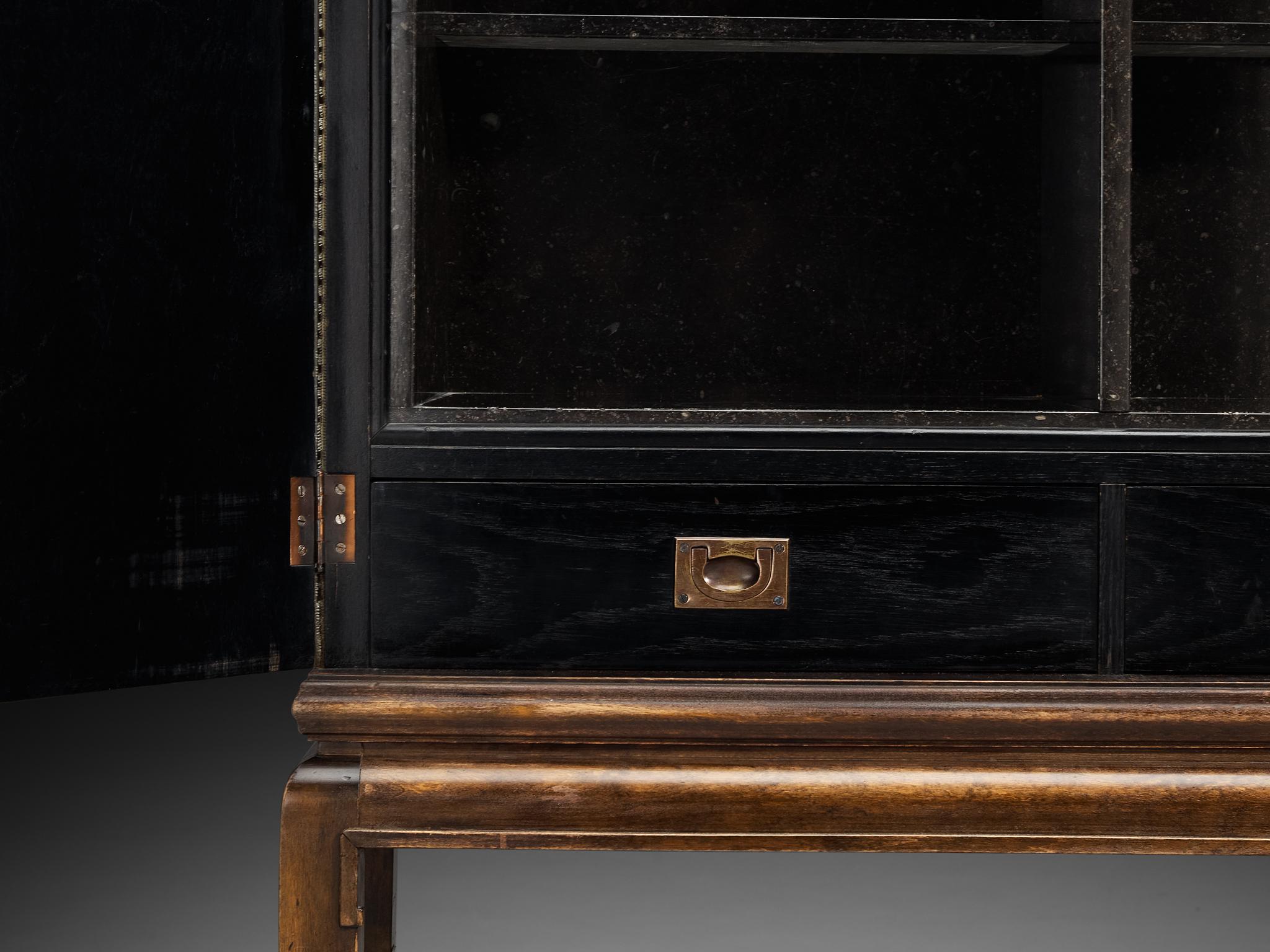 Metà XX secolo Otto Schulz per Boet Armadio raro in velluto di Sage, betulla e chiodi d'ottone in vendita