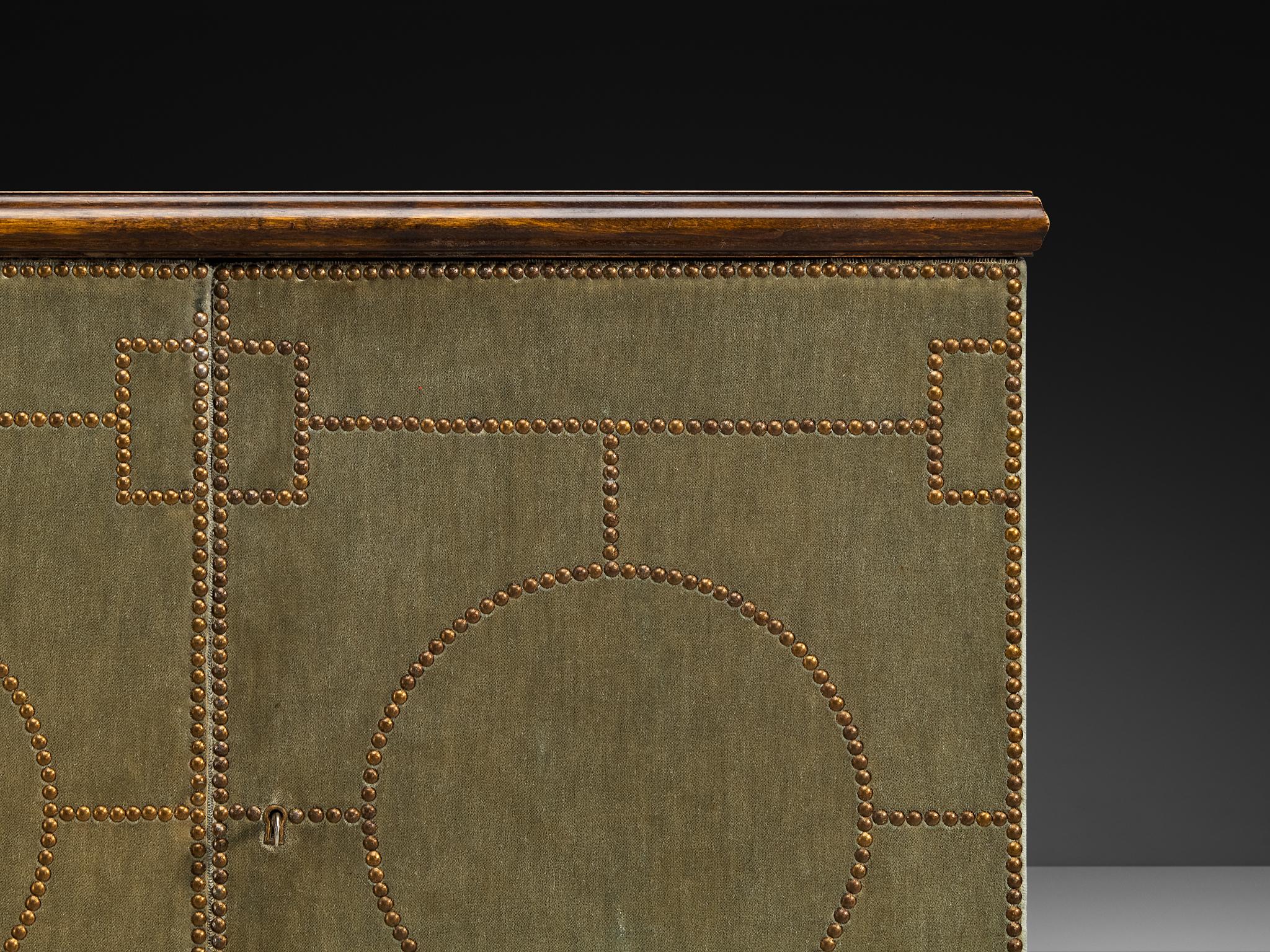 Otto Schulz per Boet Armadio raro in velluto di Sage, betulla e chiodi d'ottone in vendita 2