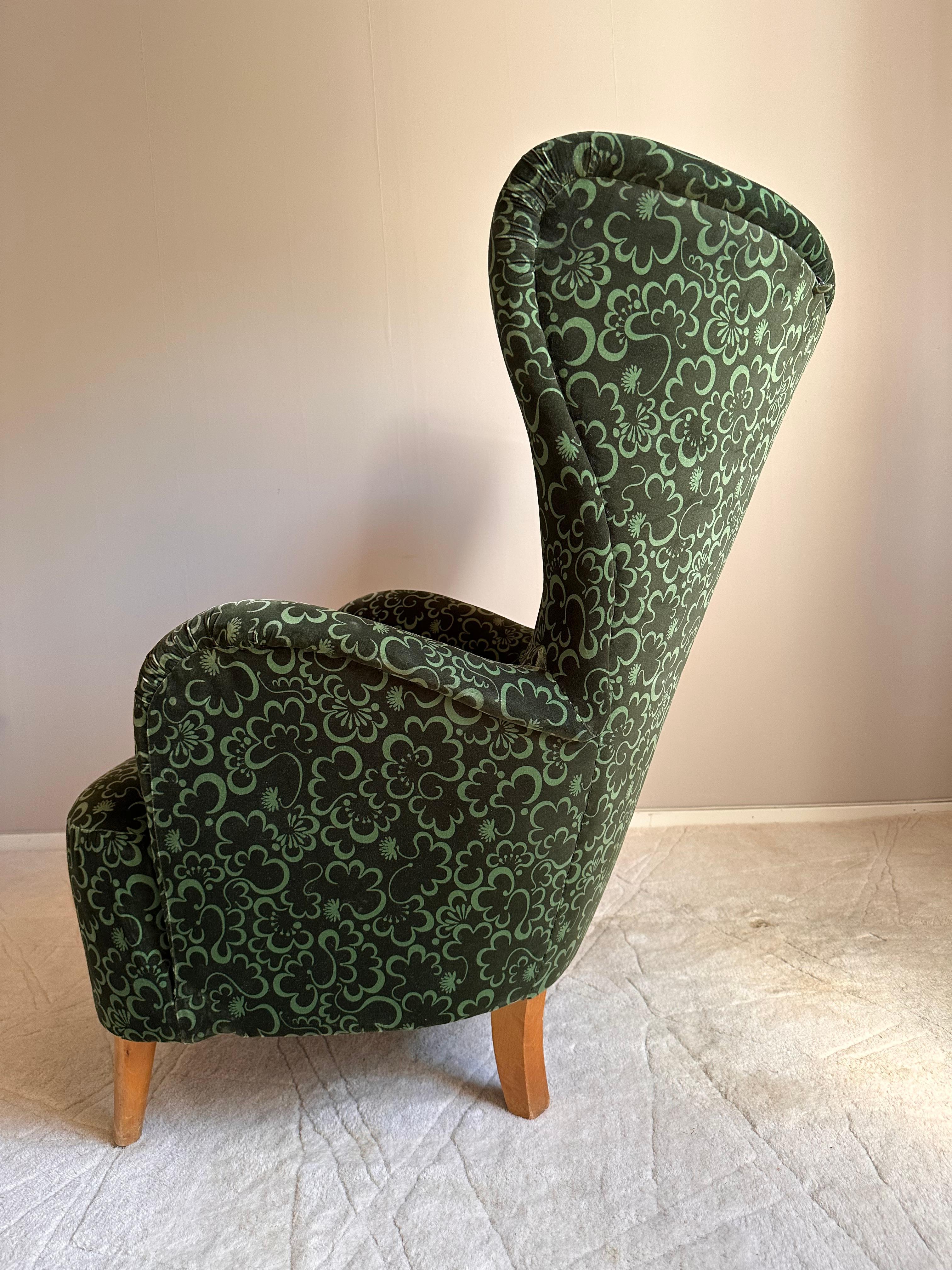 20th Century Otto Schulz, Wingback chair for Boet, Sweden, 1940s