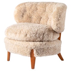 Otto Schulz para Jio Möbler Sillón "Schulz" de piel de oveja clara, años 40