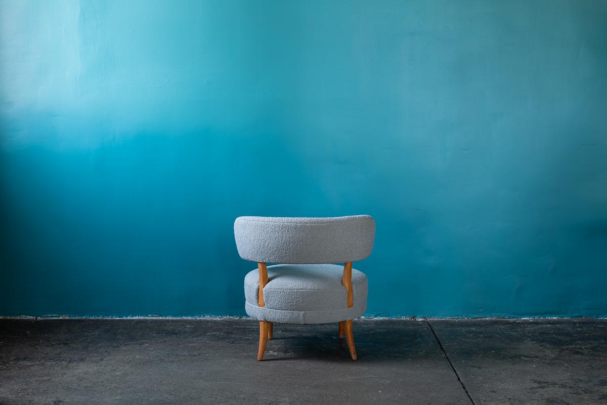 Scandinavian Modern Otto Schulz Grey Wool Chair