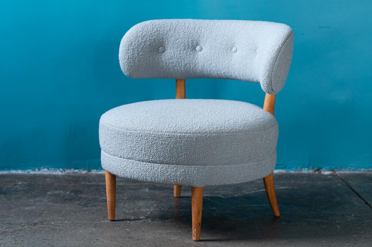 Swedish Otto Schulz Grey Wool Chair