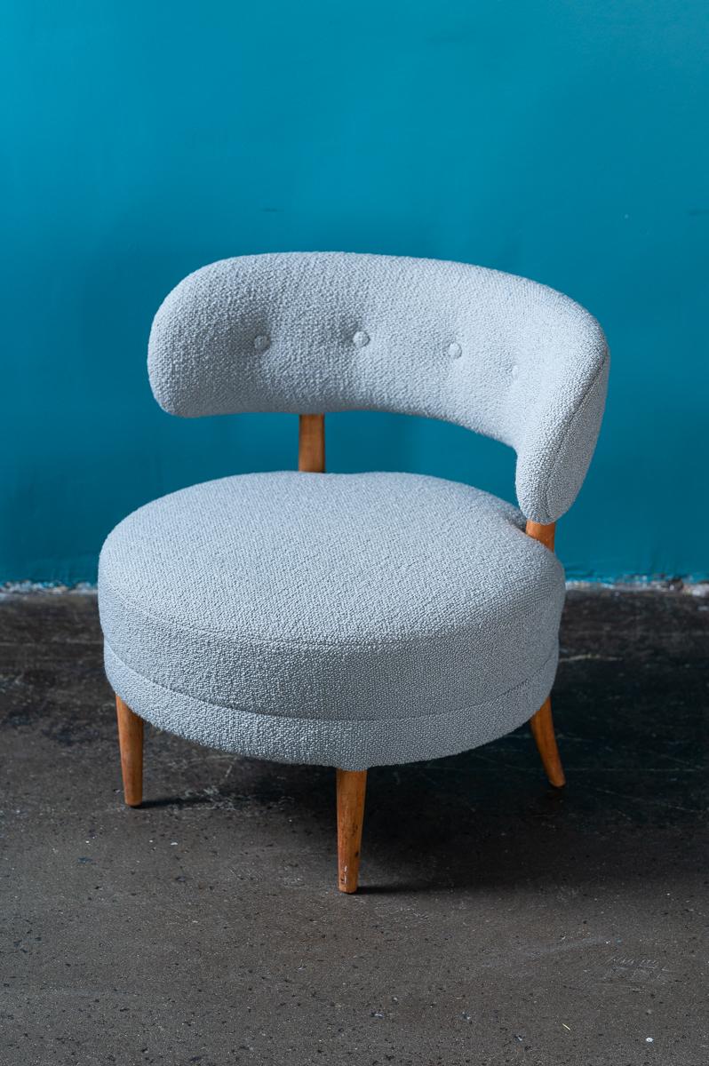 Otto Schulz Grey Wool Chair In Good Condition In Westport, CT