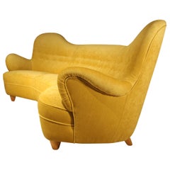 Vintage Otto Schulz High Back Banana Sofa for Boet, 1930s