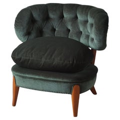 Otto Schulz, Sedia da salotto in velluto verde, Boet, Moderna svedese, anni '40