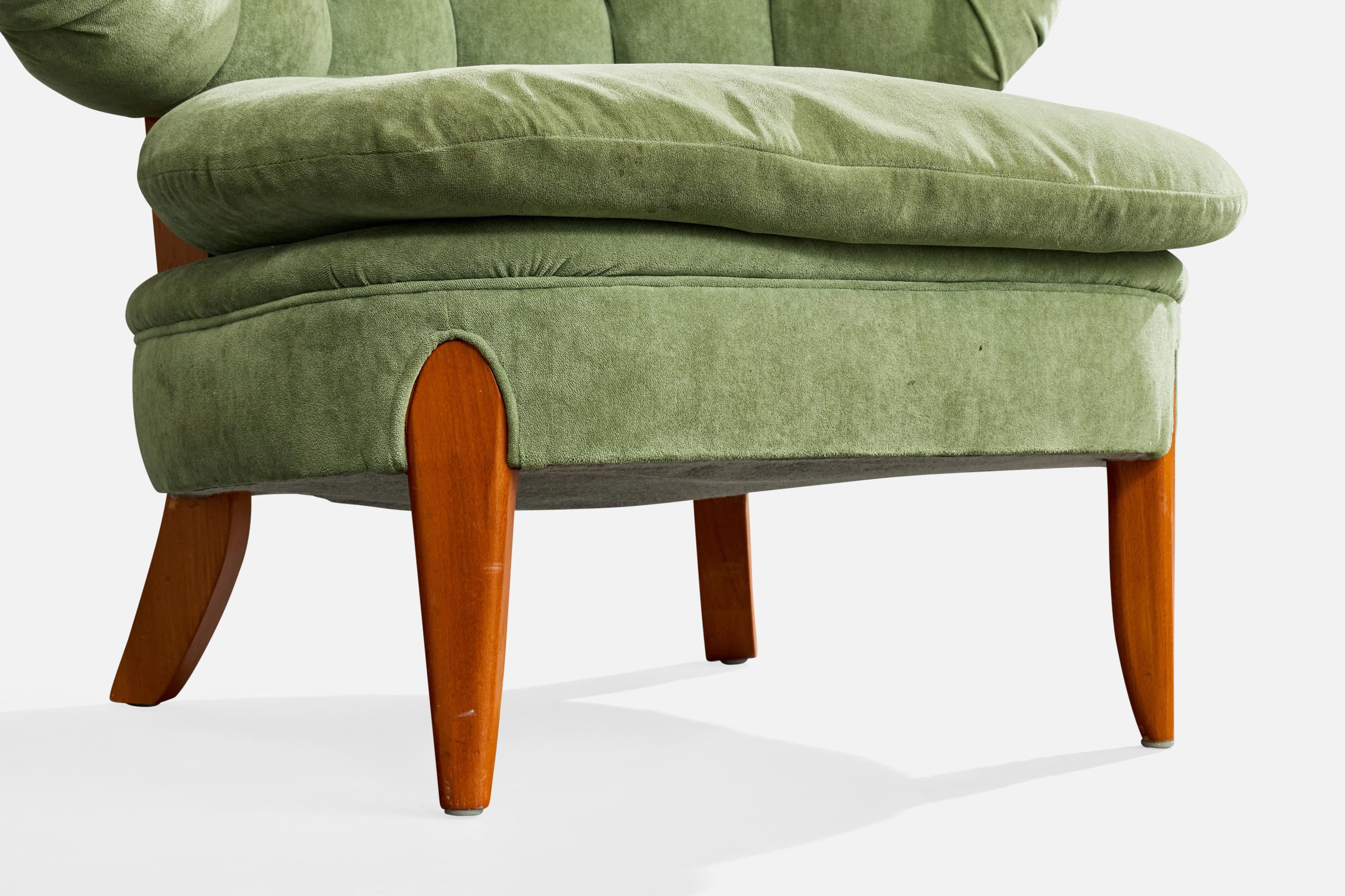 Otto Schulz, Sedia da salotto, Wood, Fabrice, Svezia, anni '40 in vendita 3