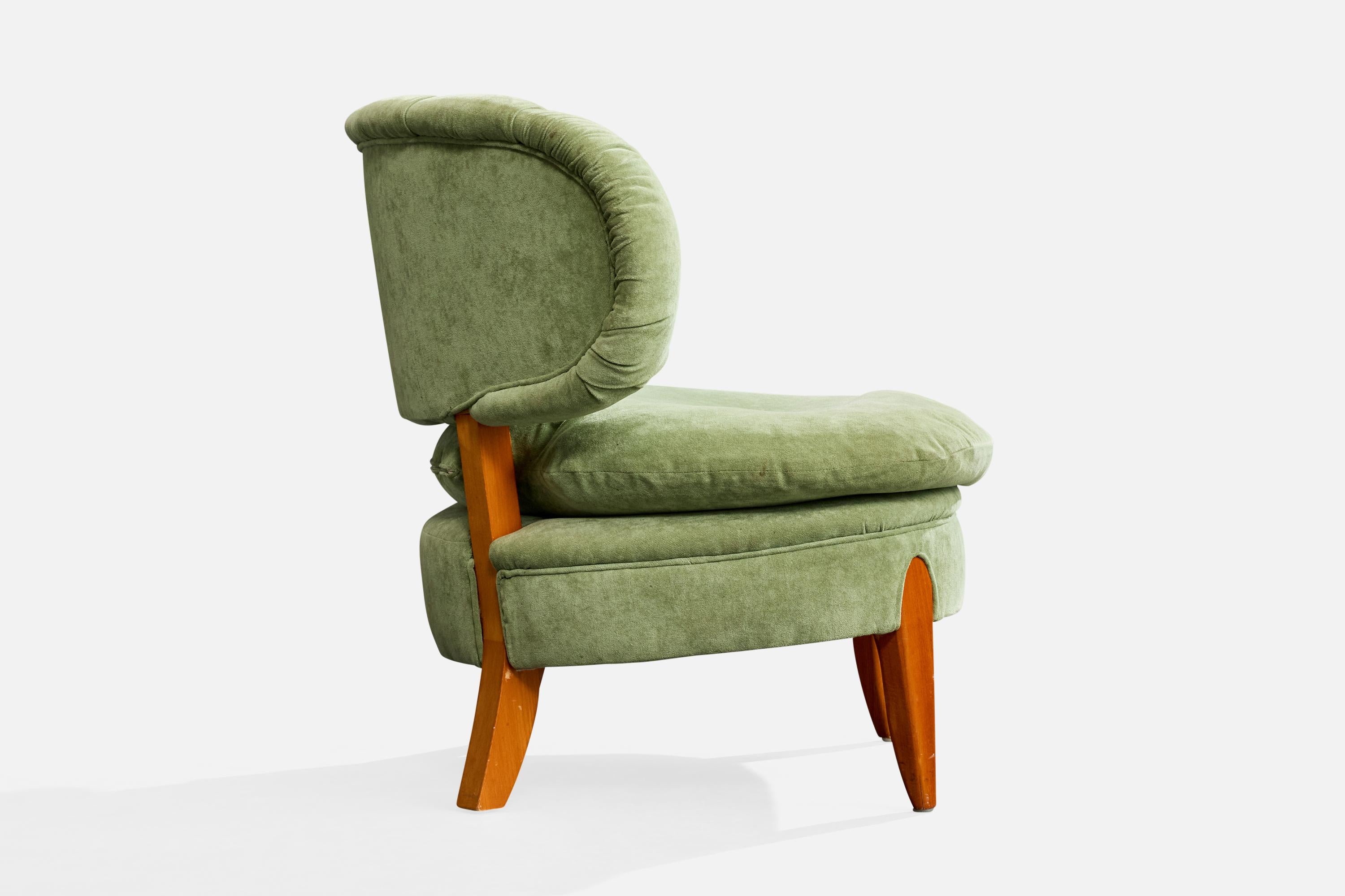 Metà XX secolo Otto Schulz, Sedia da salotto, Wood, Fabrice, Svezia, anni '40 in vendita