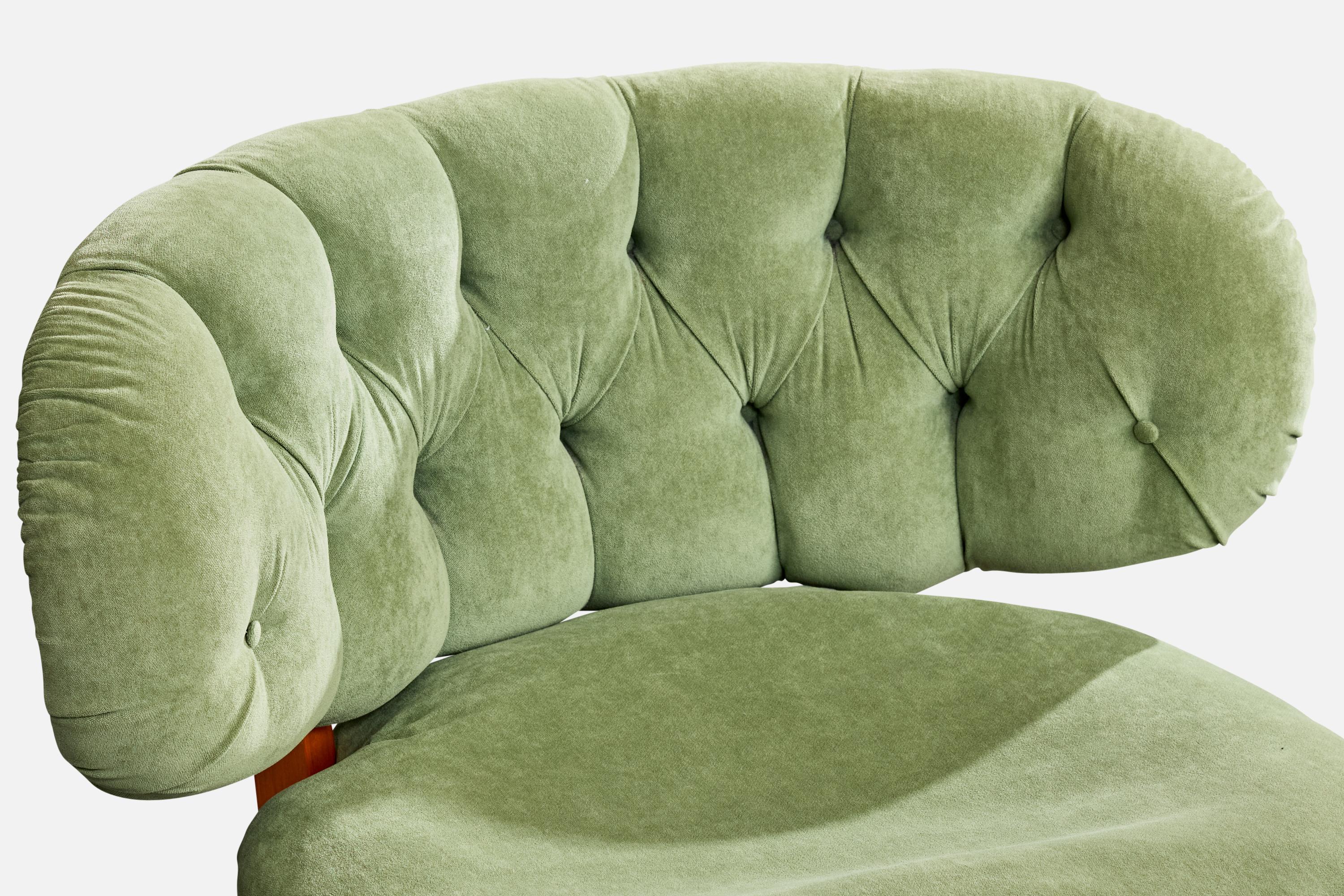 Otto Schulz, Sedia da salotto, Wood, Fabrice, Svezia, anni '40 in vendita 1