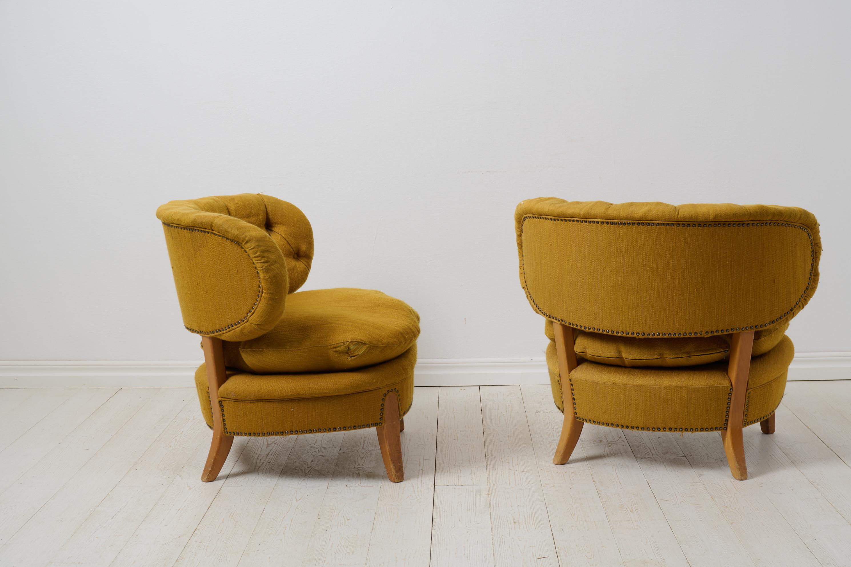 20th Century Otto Schulz Lounge Chairs, Pair of Scandinavian Modern Original Schulz For Sale