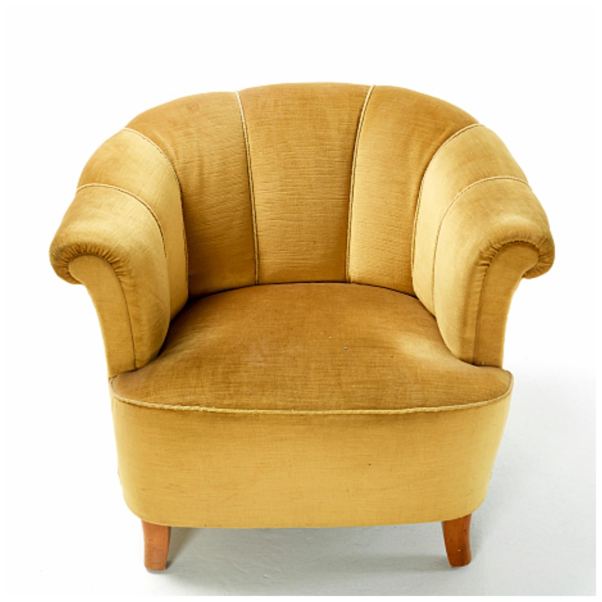 Scandinavian Modern Otto Schulz Pair of 1940s Lounge Chairs for Boet, Scandinavian, Midcentury
