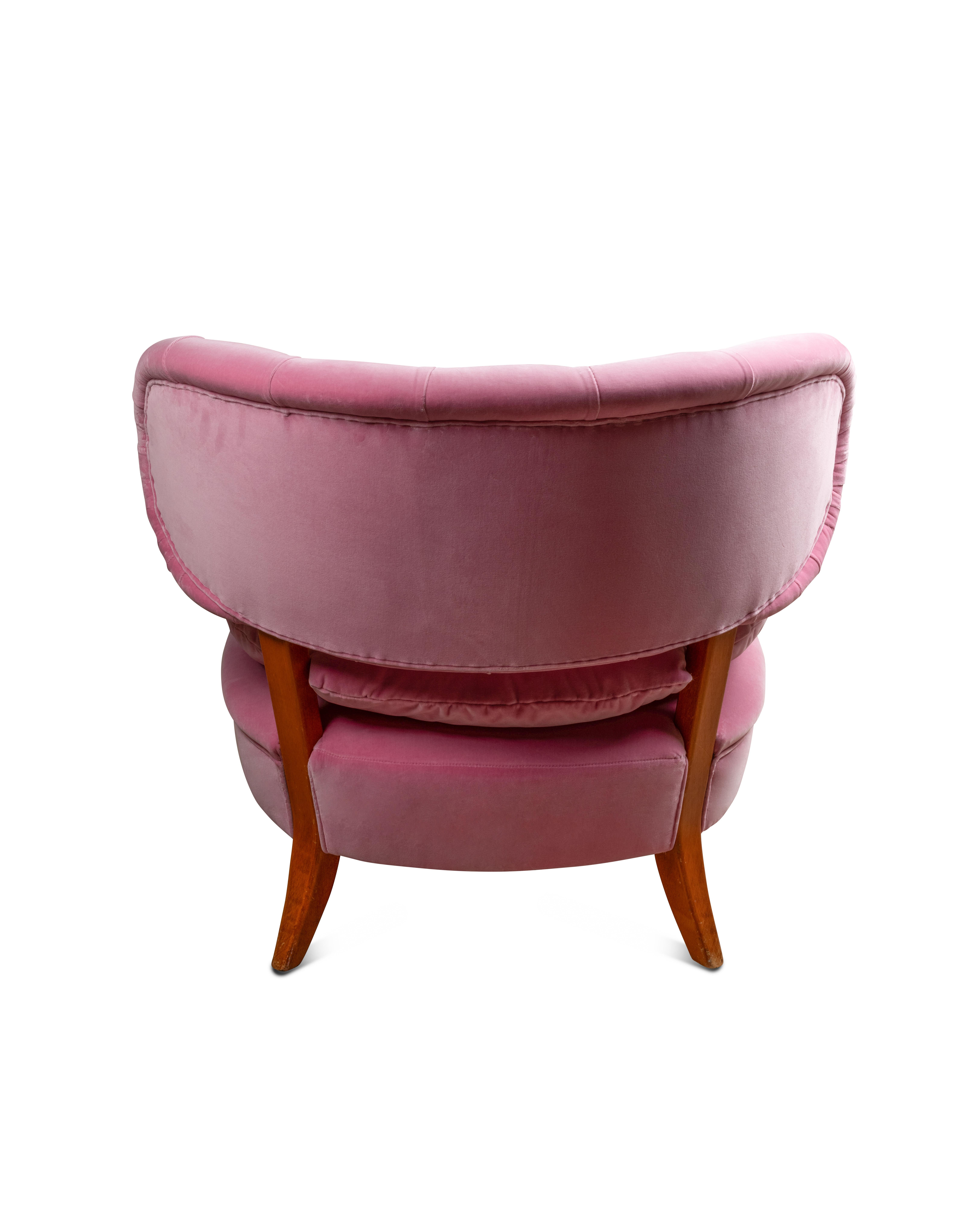 Otto Schulz Coppia di 'Schulz' rivestite in velluto rosa di Lelièvre In condizioni buone in vendita a Saint-Ouen-sur-Seine, FR