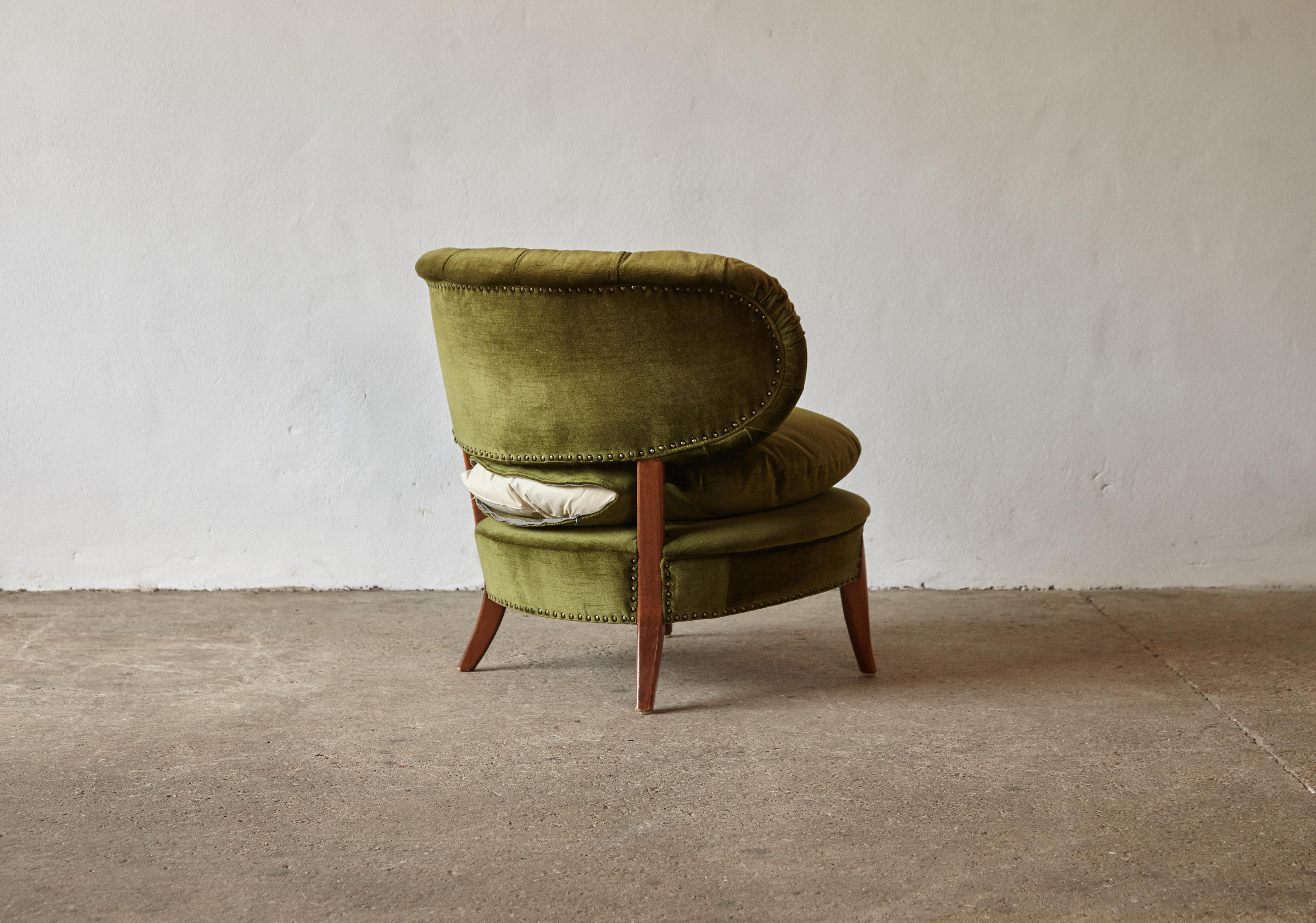 Mid-Century Modern Otto Schulz “Schulz” Lounge Chair for Jio Möbler, Jönköping, Sweden, 1950s