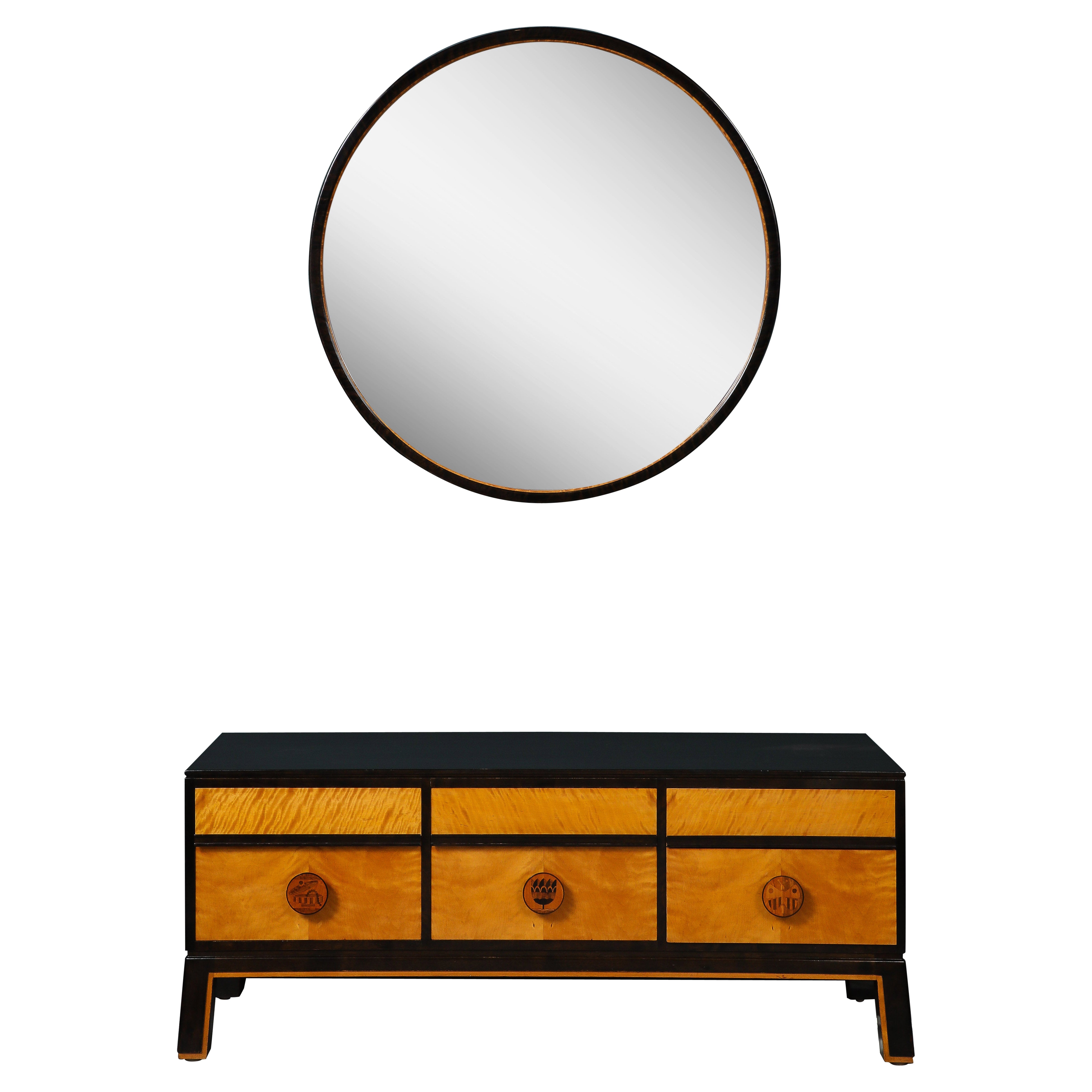 Credenza e specchio Otto Schulz, 1930-40 circa in vendita