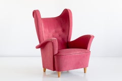 Otto Schulz Wingback Armchair for Boet, Sweden, Late 1940s