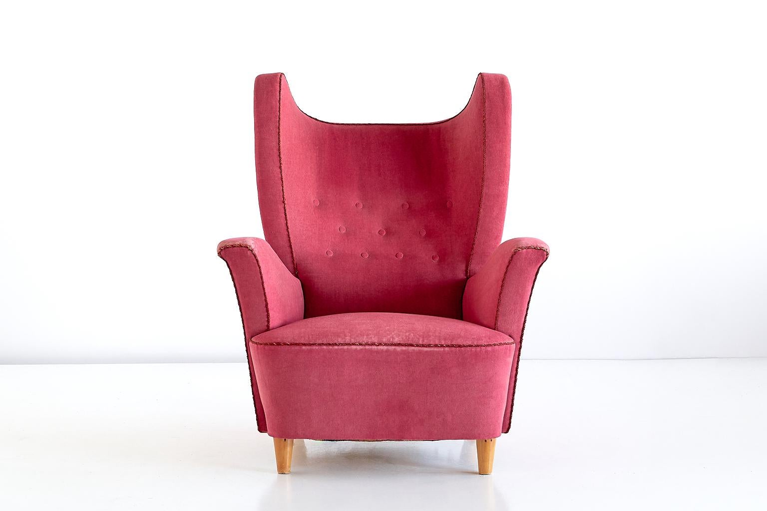 Swedish Otto Schulz Wingback Armchair for Boet, Sweden, Late 1940s