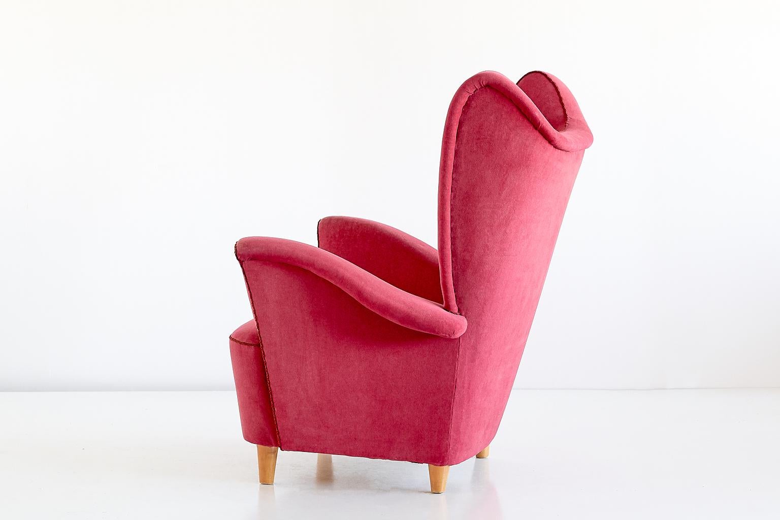 Otto Schulz Wingback Armchair for Boet, Sweden, Late 1940s 1