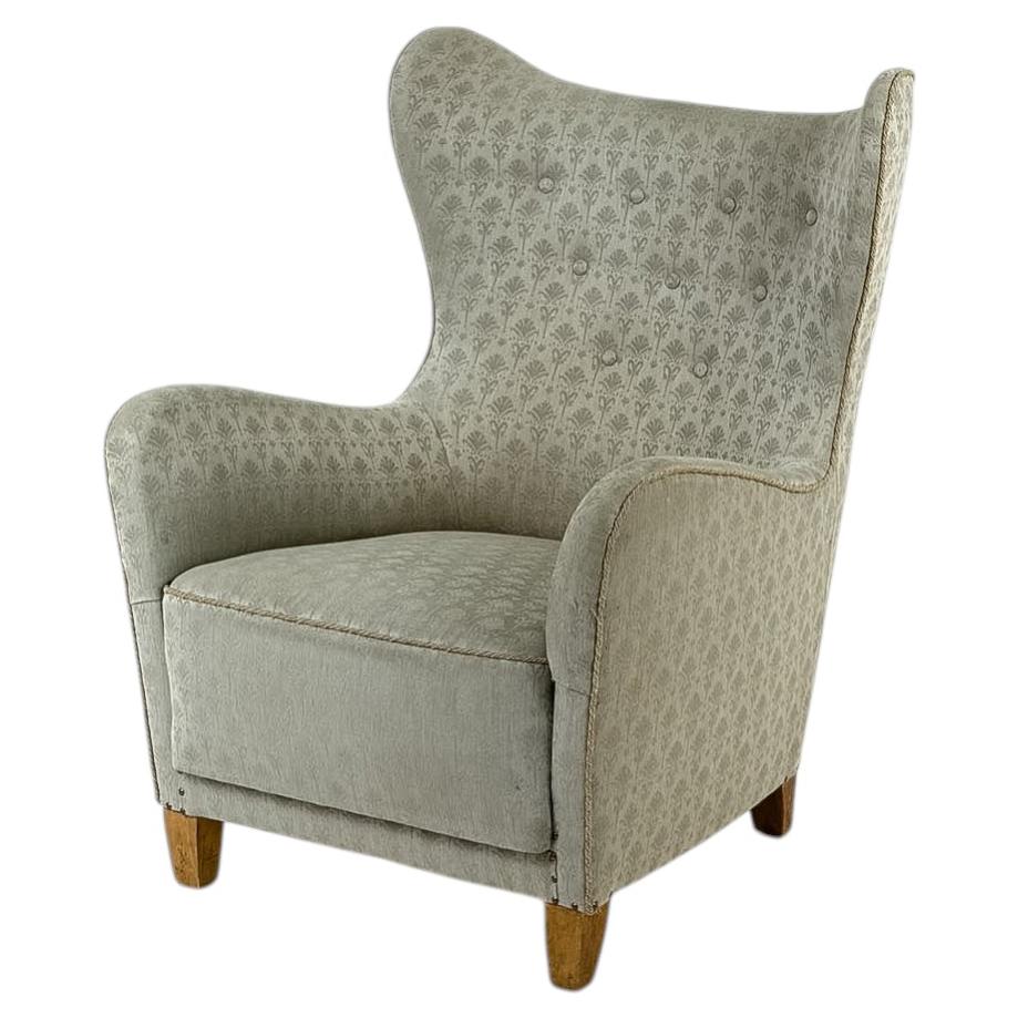 Otto Schulz Wingback Lounge Chair for Boet, Sweden, 1940s