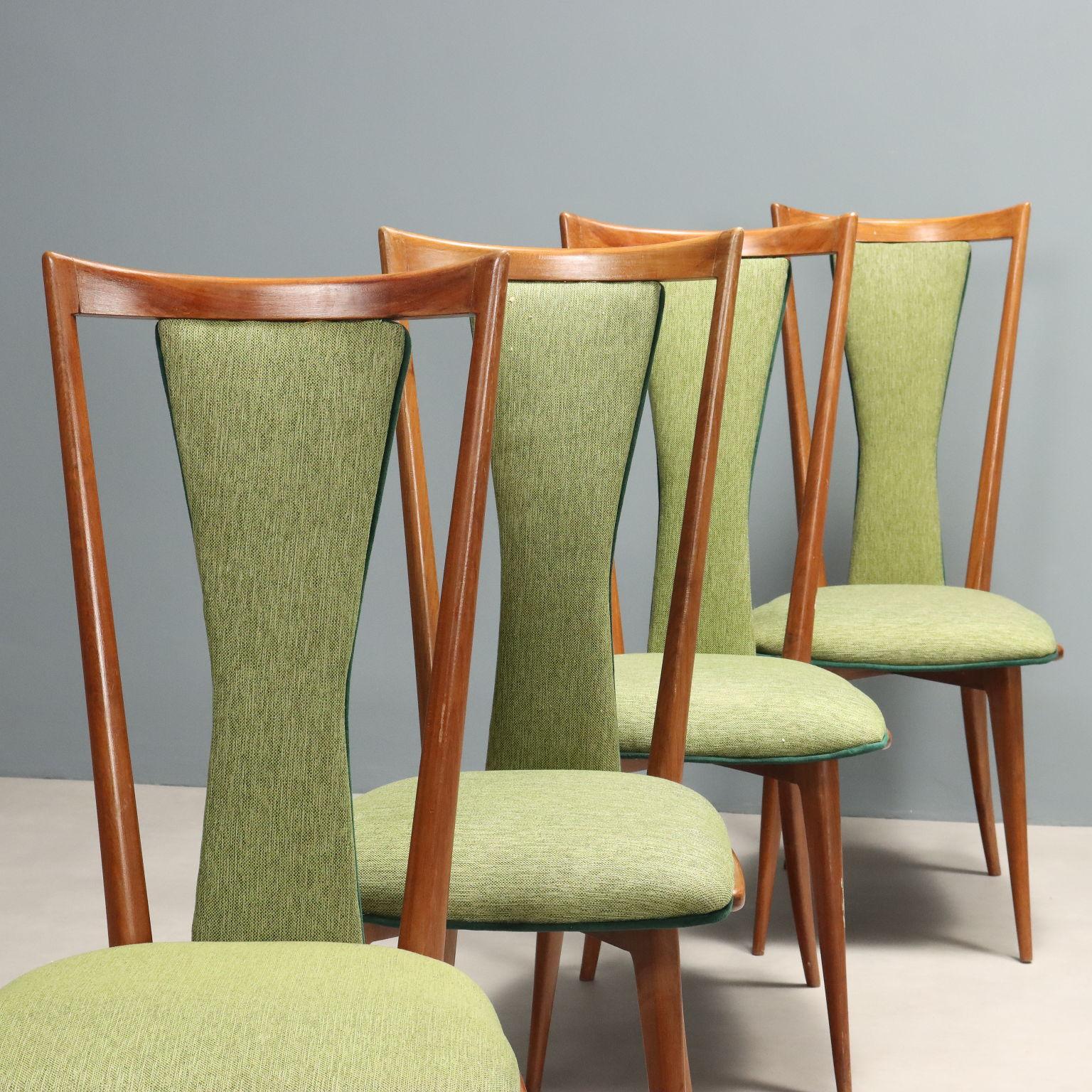 Italian Eight Chairs 1960s For Sale