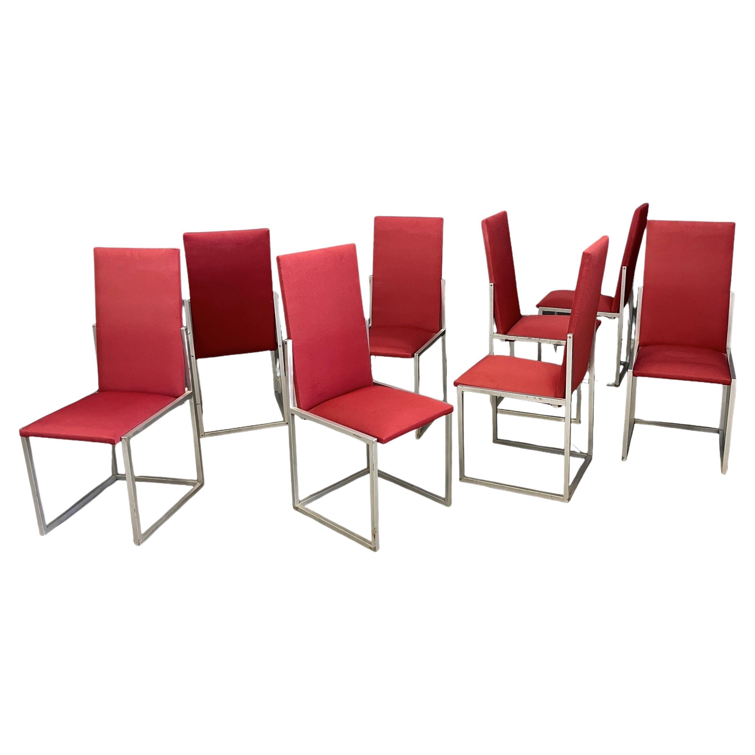 Eight Italian Chairs, Turri Production, 1970s