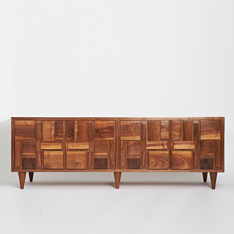Otto Sideboard - Bespoke - French Polished Walnut with Antique Brass Key For Sale 9