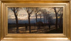 Otto Sinding - Nach dem Regen Pintura al óleo, Paisaje con figuras, Firmado 1873 Nach dem Regen Pintura al óleo, Paisaje con figuras, Firmado 1873