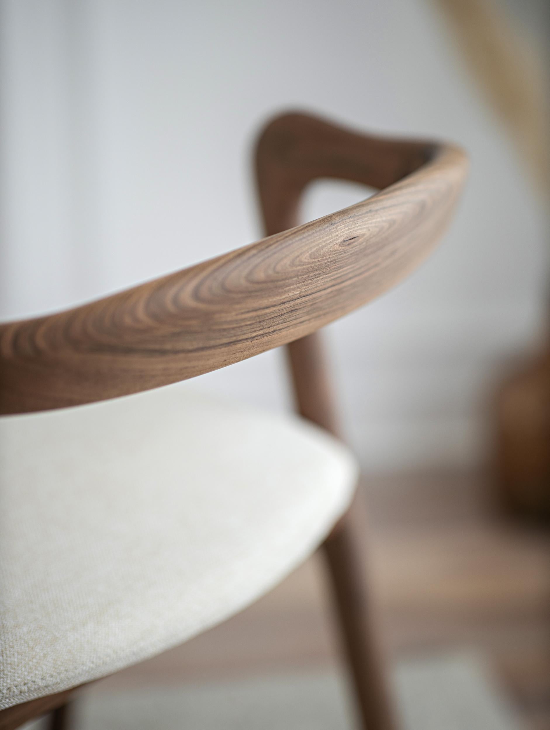 Contemporary Otto Solid Wood Chair in Walnut by Charlie Pommier For Sale