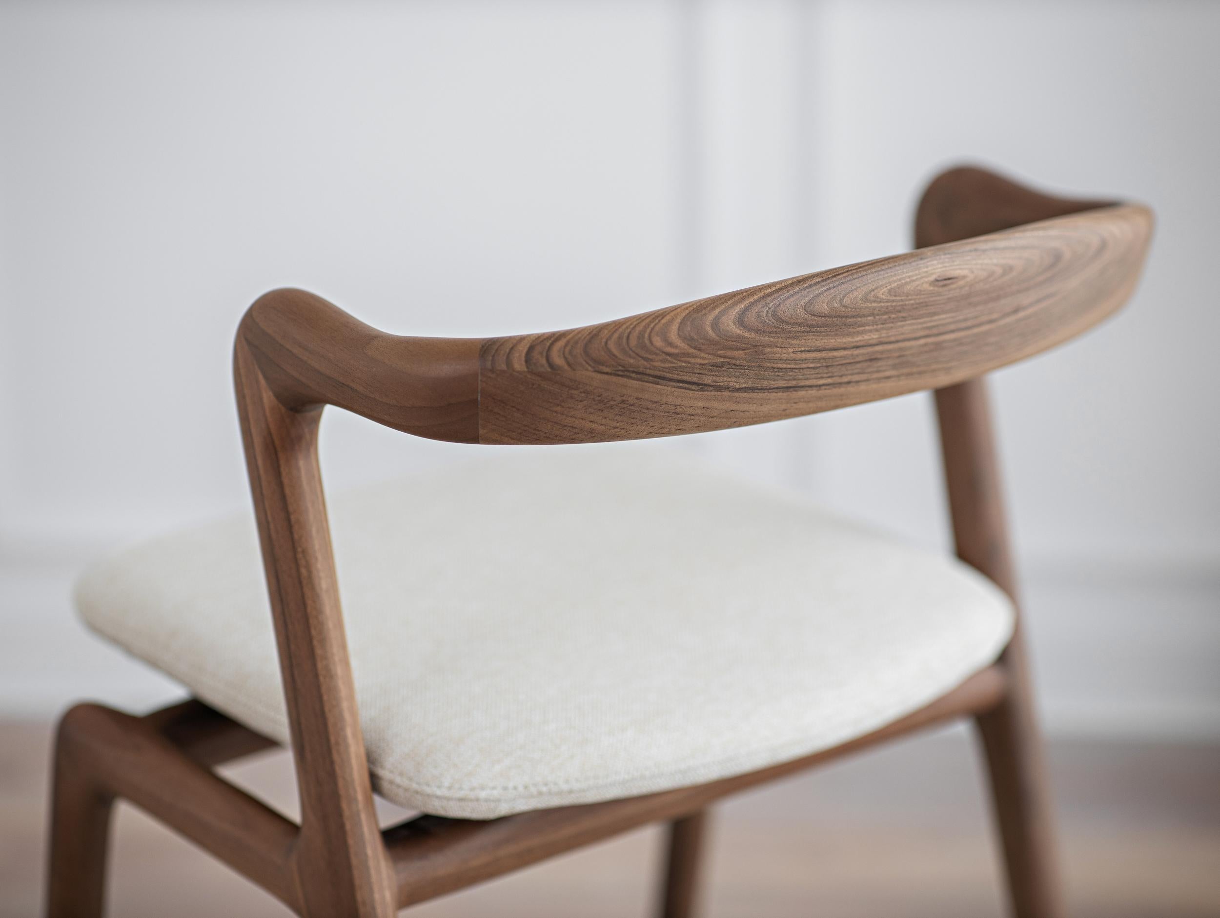 Otto Solid Wood Chair in Walnut by Charlie Pommier For Sale 1