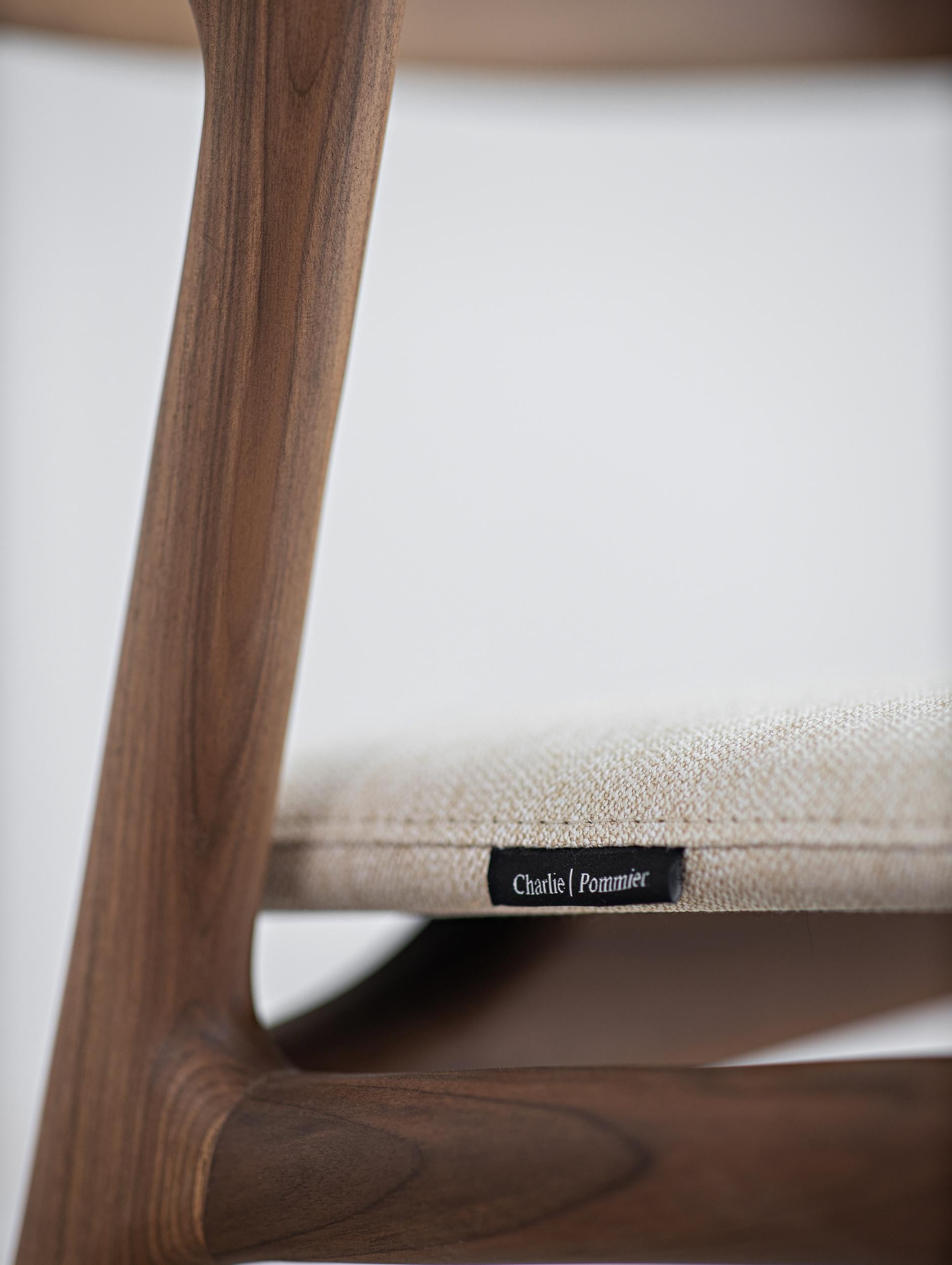 Otto Solid Wood Chair in Walnut by Charlie Pommier For Sale 2