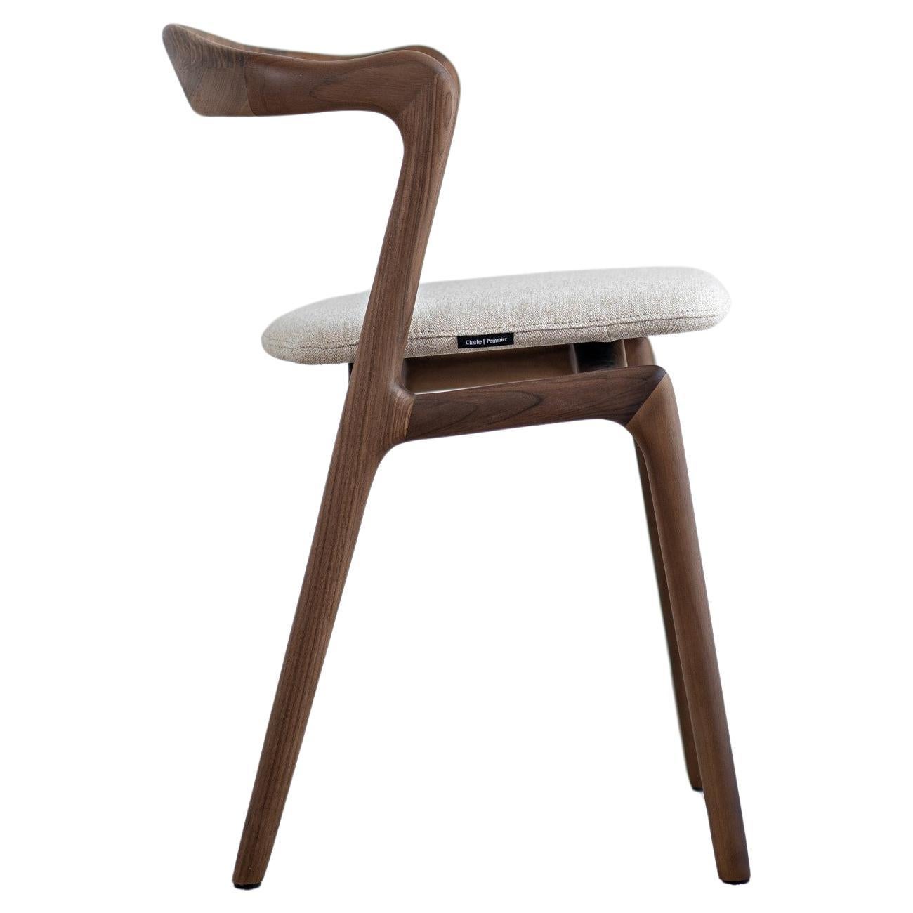 Otto Solid Wood Chair in Walnut by Charlie Pommier For Sale