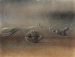 Otto Tschumi (Swiss 1904-1985) 1943 Landschaft Surrealist Landscape, Switzerland