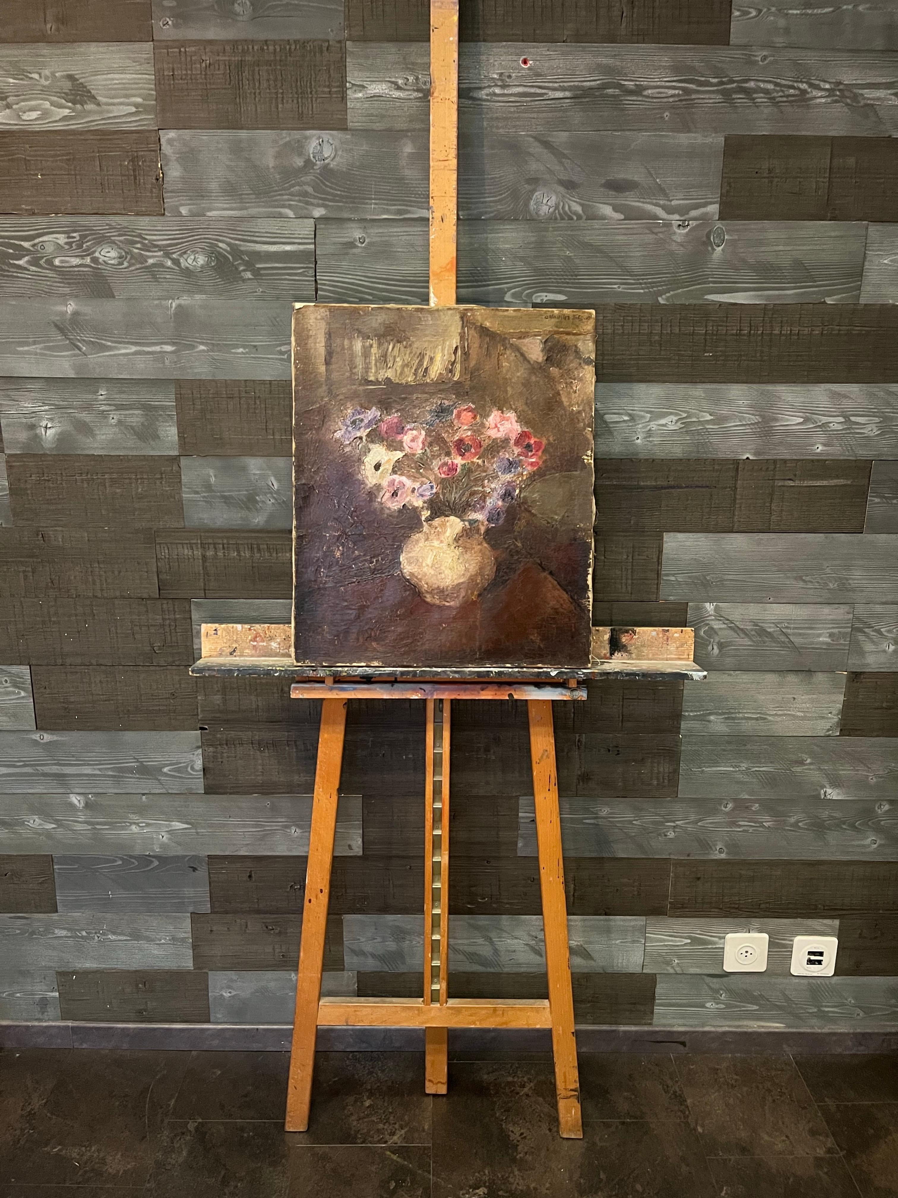 Fiori in vaso di Otto Vautier - Olio su tela - 46x55,5 cm in vendita 8