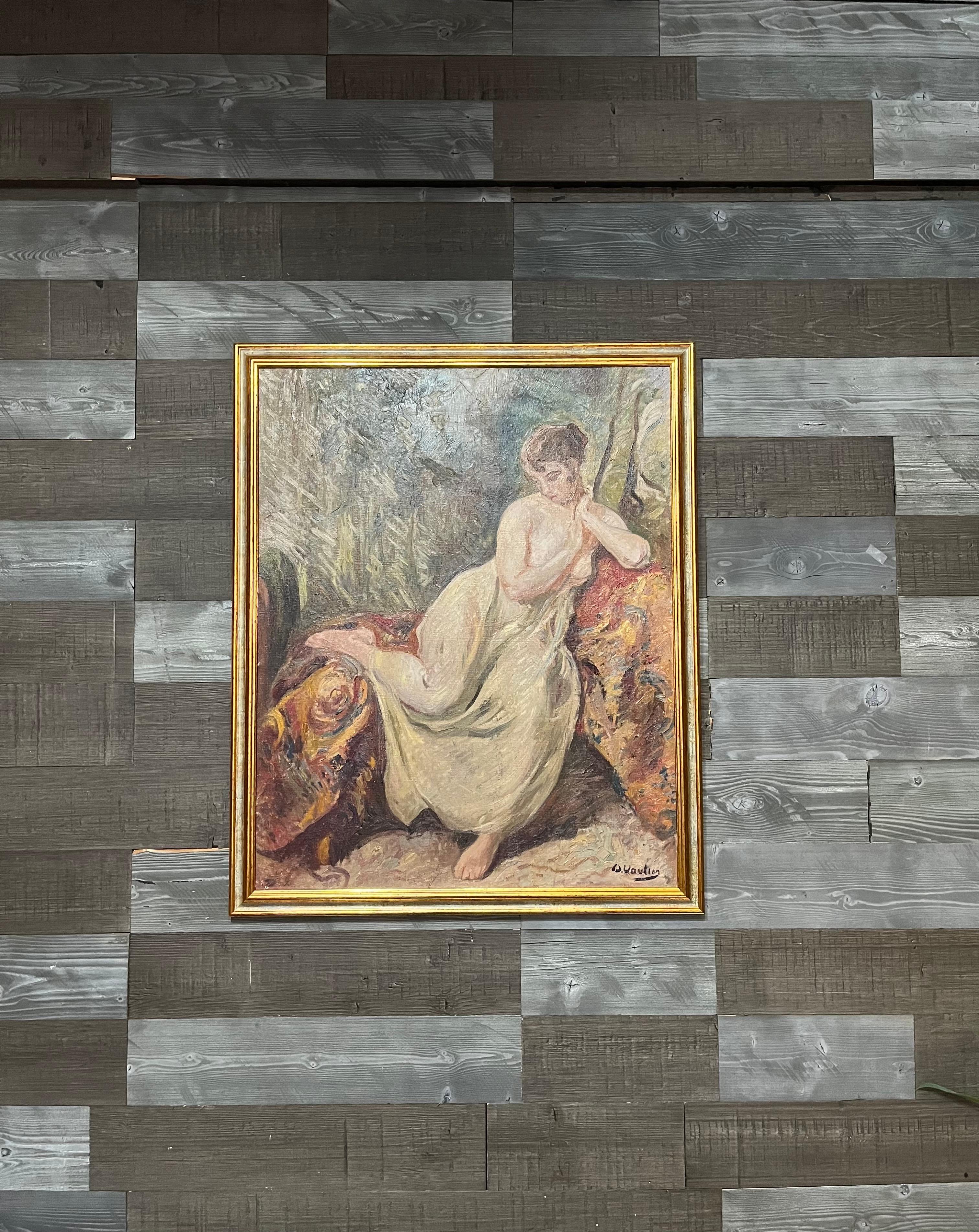 The Reflection of The Model by Otto Vautier - Oil on Canvas 81x65 cm For Sale 12