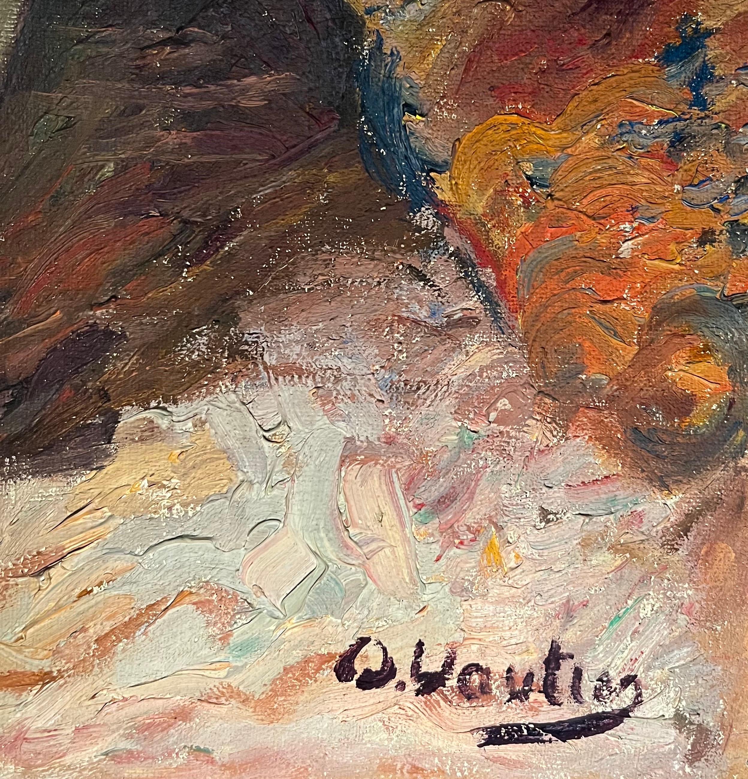 The Reflection of The Model by Otto Vautier - Oil on Canvas 81x65 cm For Sale 1