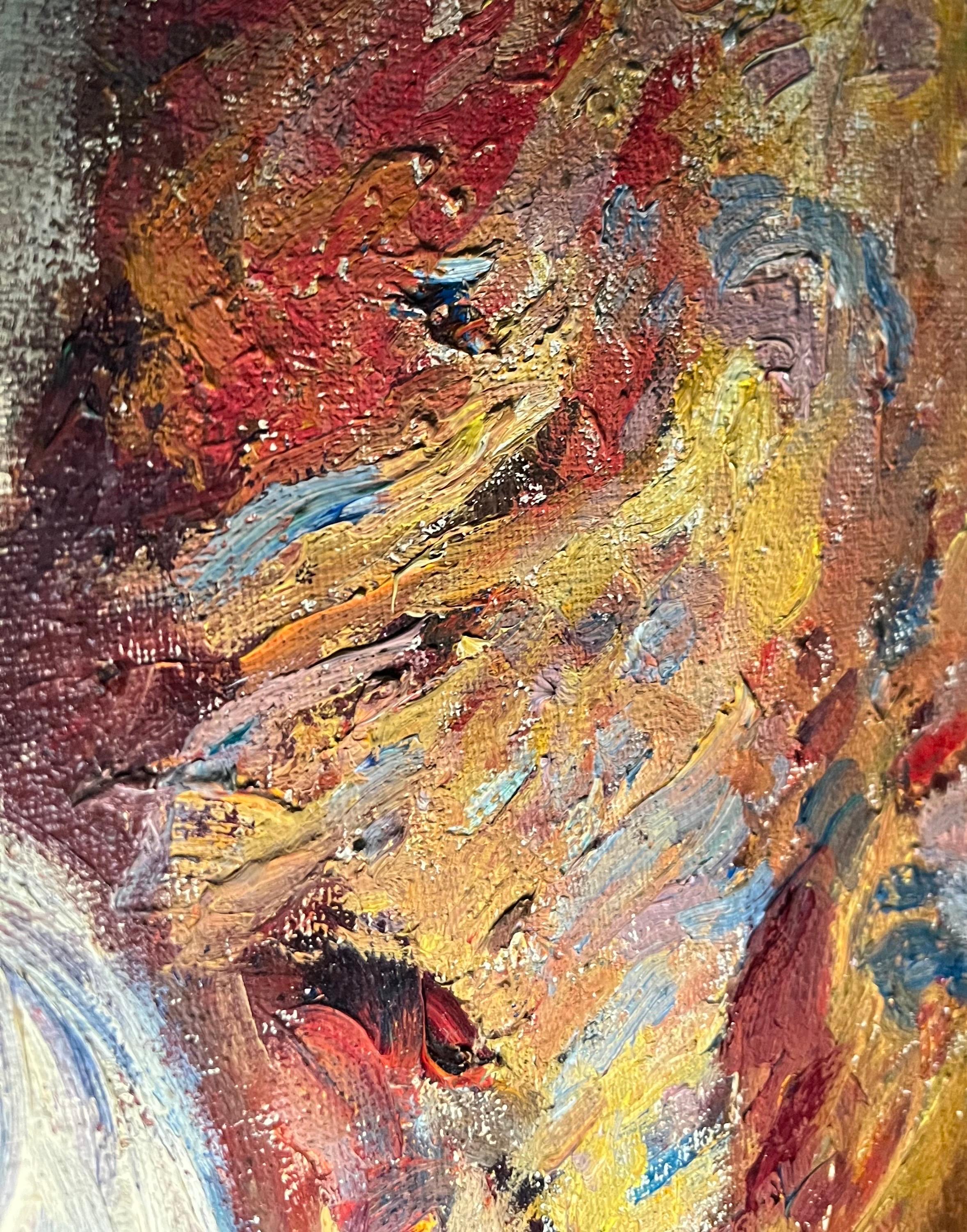 The Reflection of The Model by Otto Vautier - Oil on Canvas 81x65 cm For Sale 5