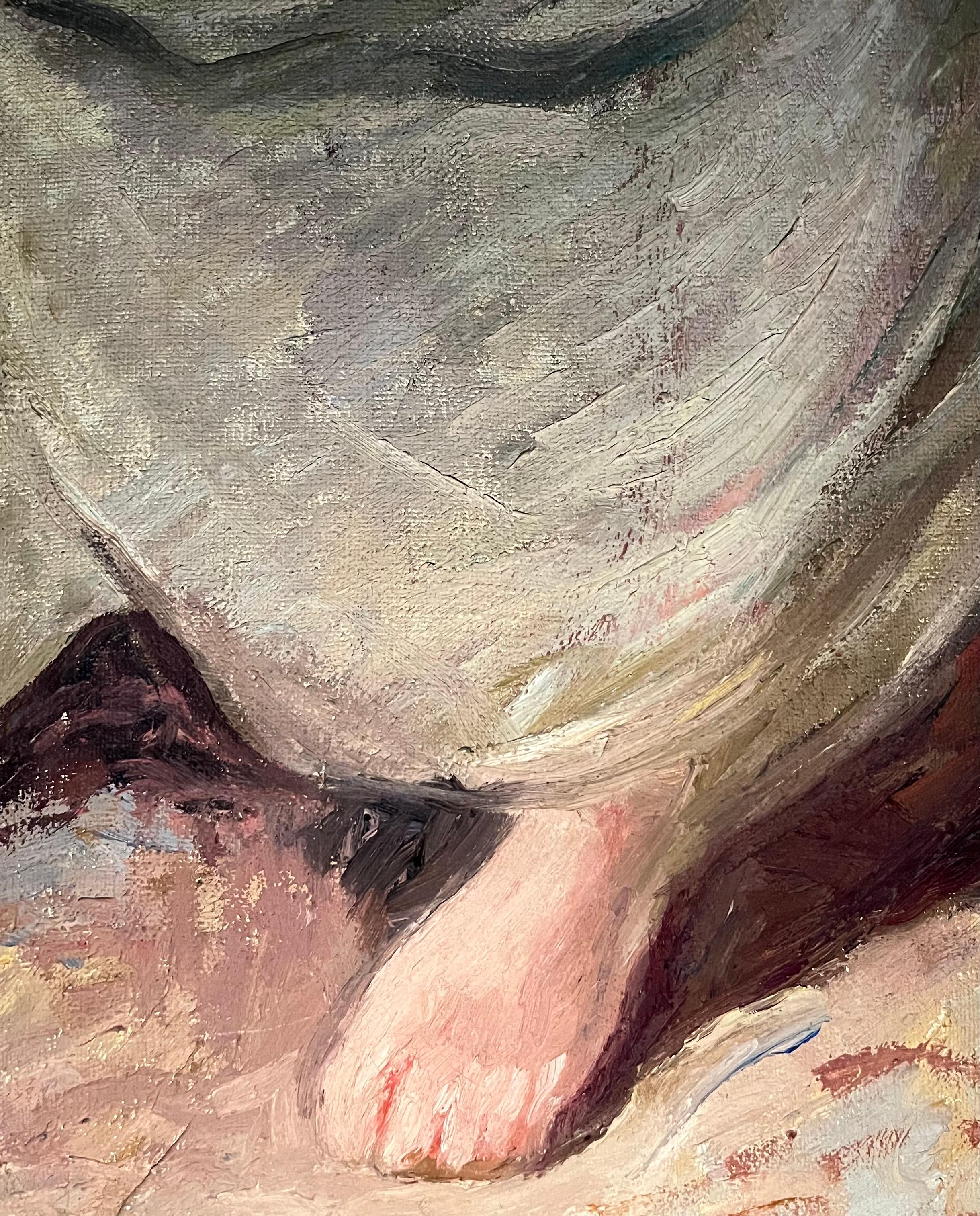 The Reflection of The Model by Otto Vautier - Oil on Canvas 81x65 cm For Sale 6
