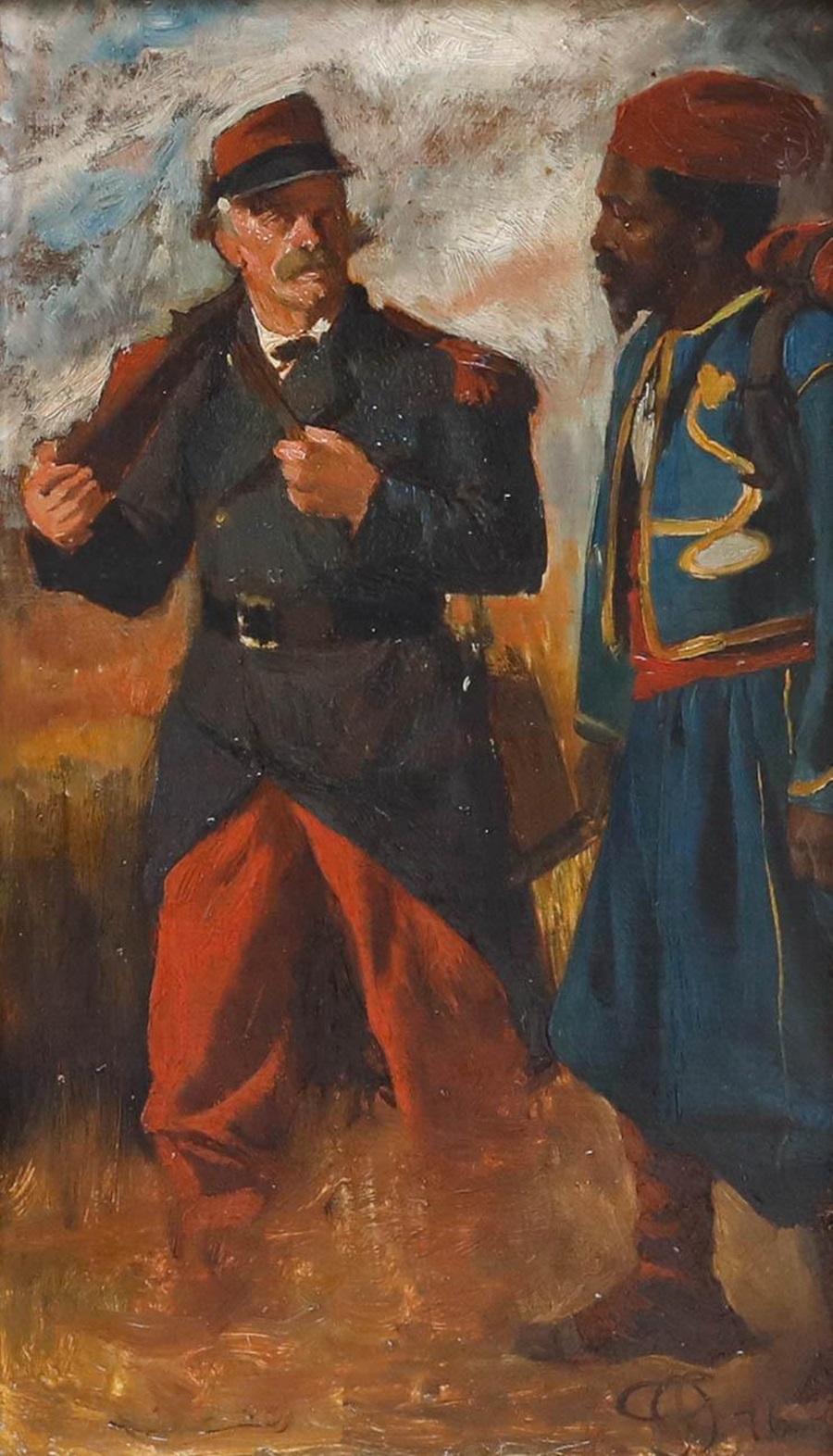 Otto von Faber Du Faur (1828-1901) – Gerahmtes Ölgemälde, Legionnaire, spätes 19. Jahrhundert – Painting von Otto von Faber du Faur