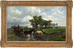 Otto Von Thoren, Paisaje pastoral con un granjero cruzando un vado
